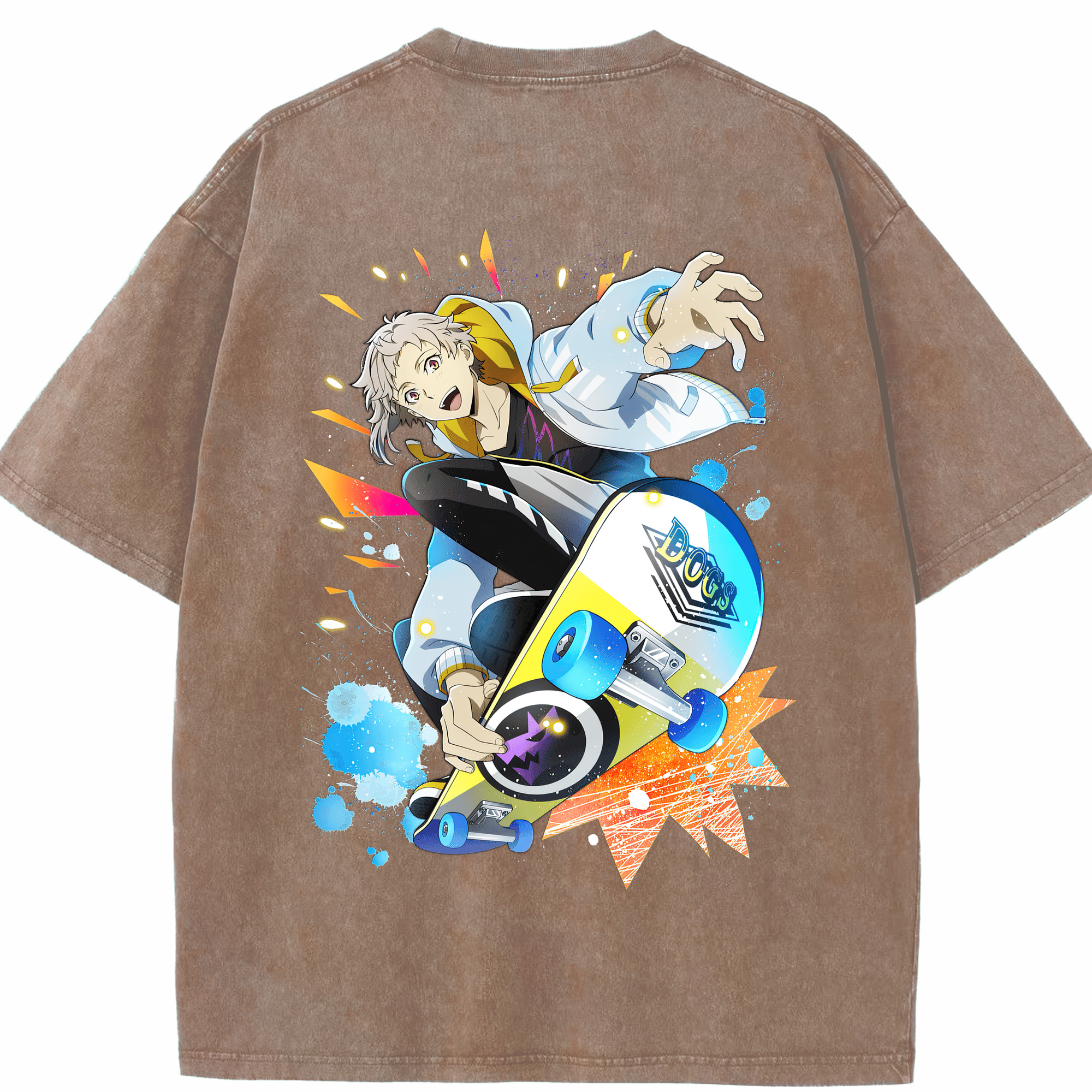 （画像用） 文豪ストレイドッグス Bungo Stray Dogs 綿100% ヴィンテージ風 半袖Tシャツ（背面プリント）