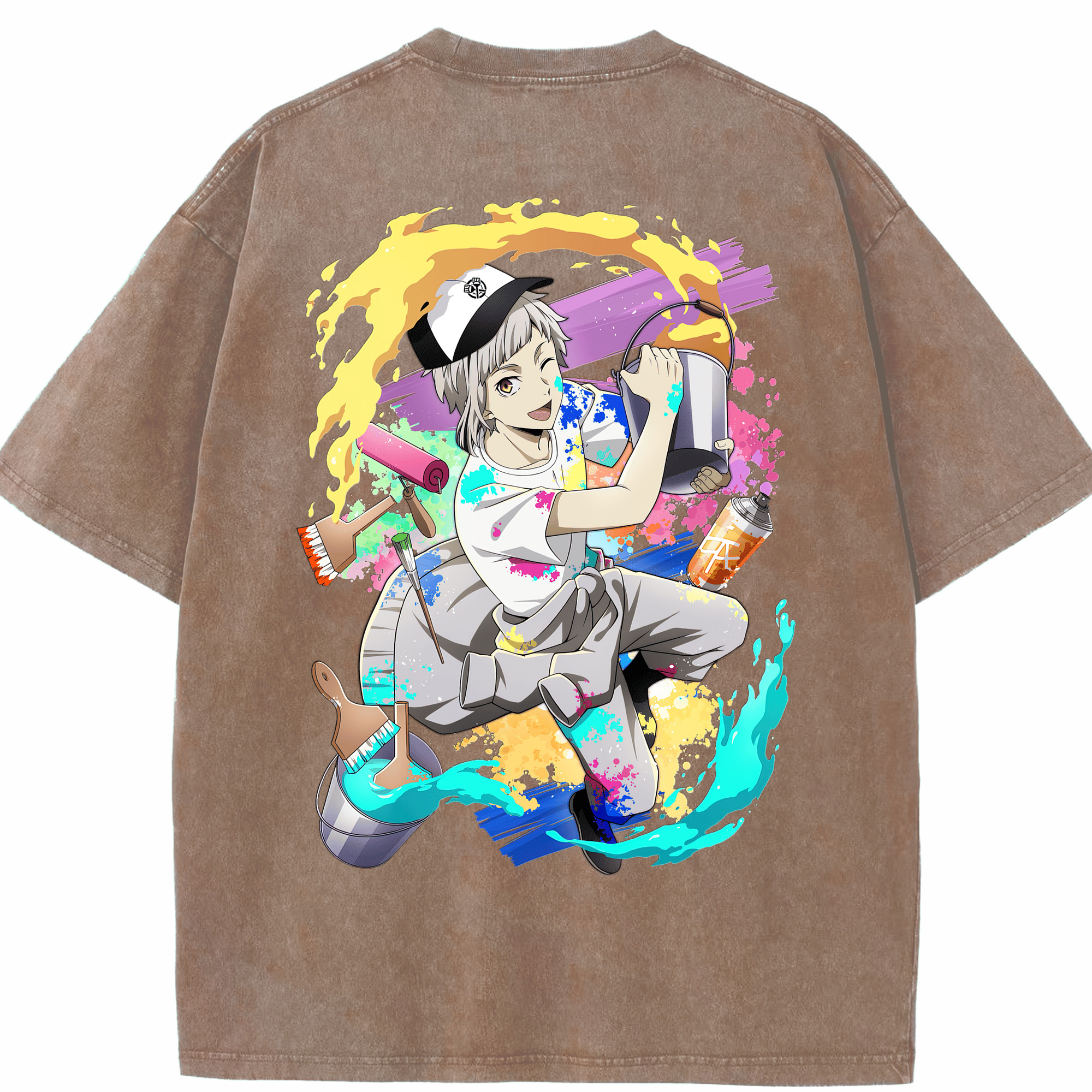 （画像用） 文豪ストレイドッグス Bungo Stray Dogs 綿100% ヴィンテージ風 半袖Tシャツ（背面プリント）