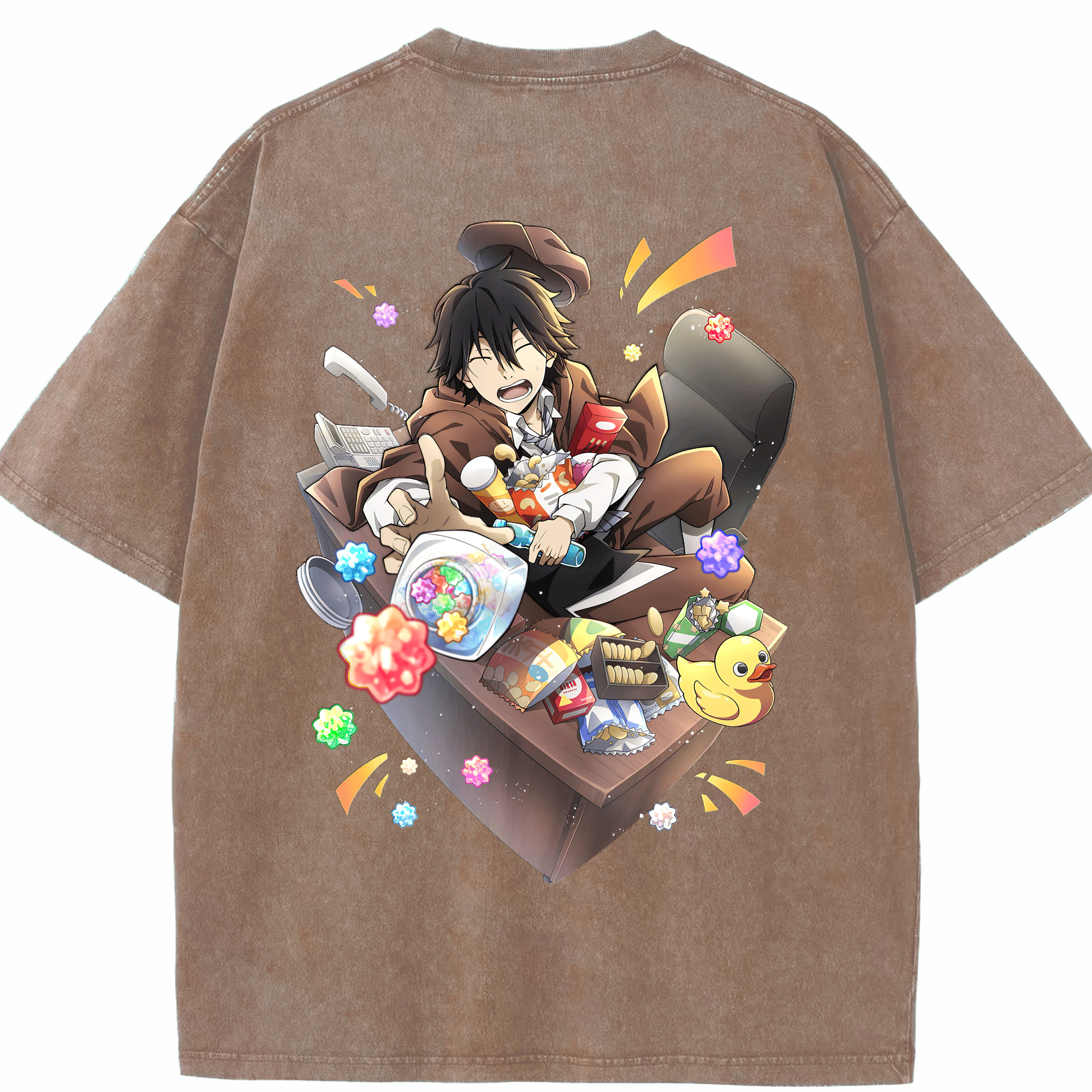 （画像用） 文豪ストレイドッグス Bungo Stray Dogs 綿100% ヴィンテージ風 半袖Tシャツ（背面プリント）