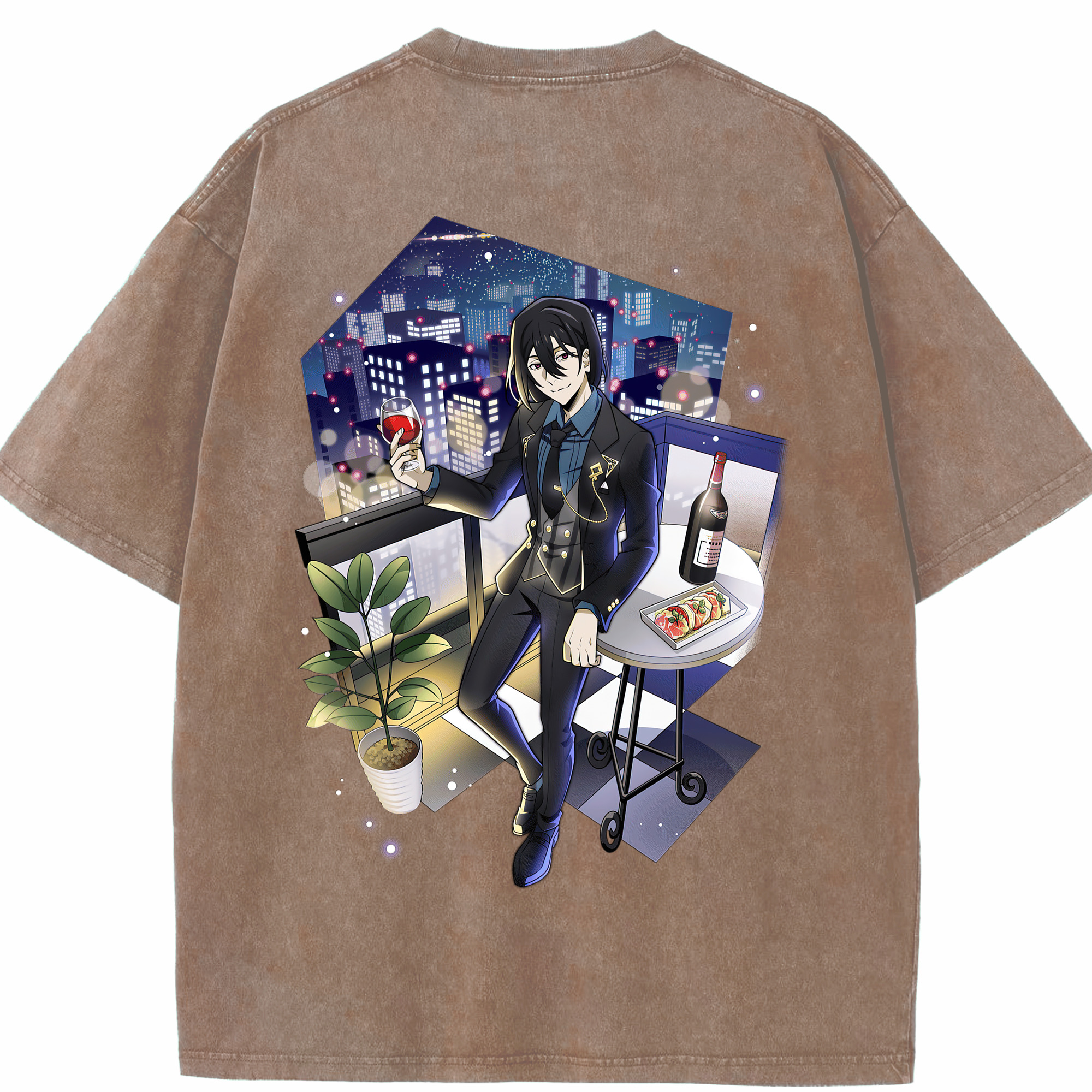 （画像用） 文豪ストレイドッグス Bungo Stray Dogs 綿100% ヴィンテージ風 半袖Tシャツ（背面プリント）