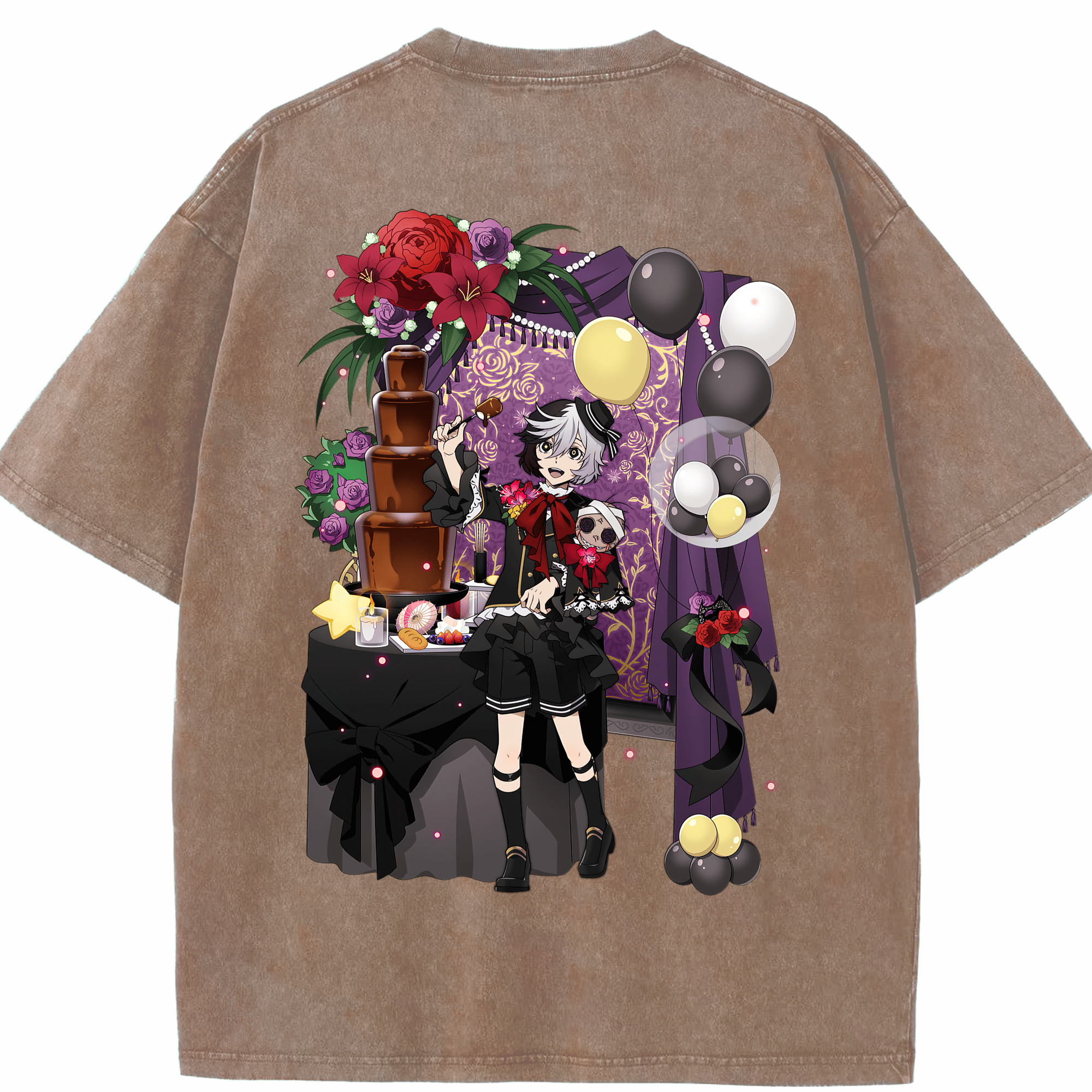（画像用） 文豪ストレイドッグス Bungo Stray Dogs 綿100% ヴィンテージ風 半袖Tシャツ（背面プリント）