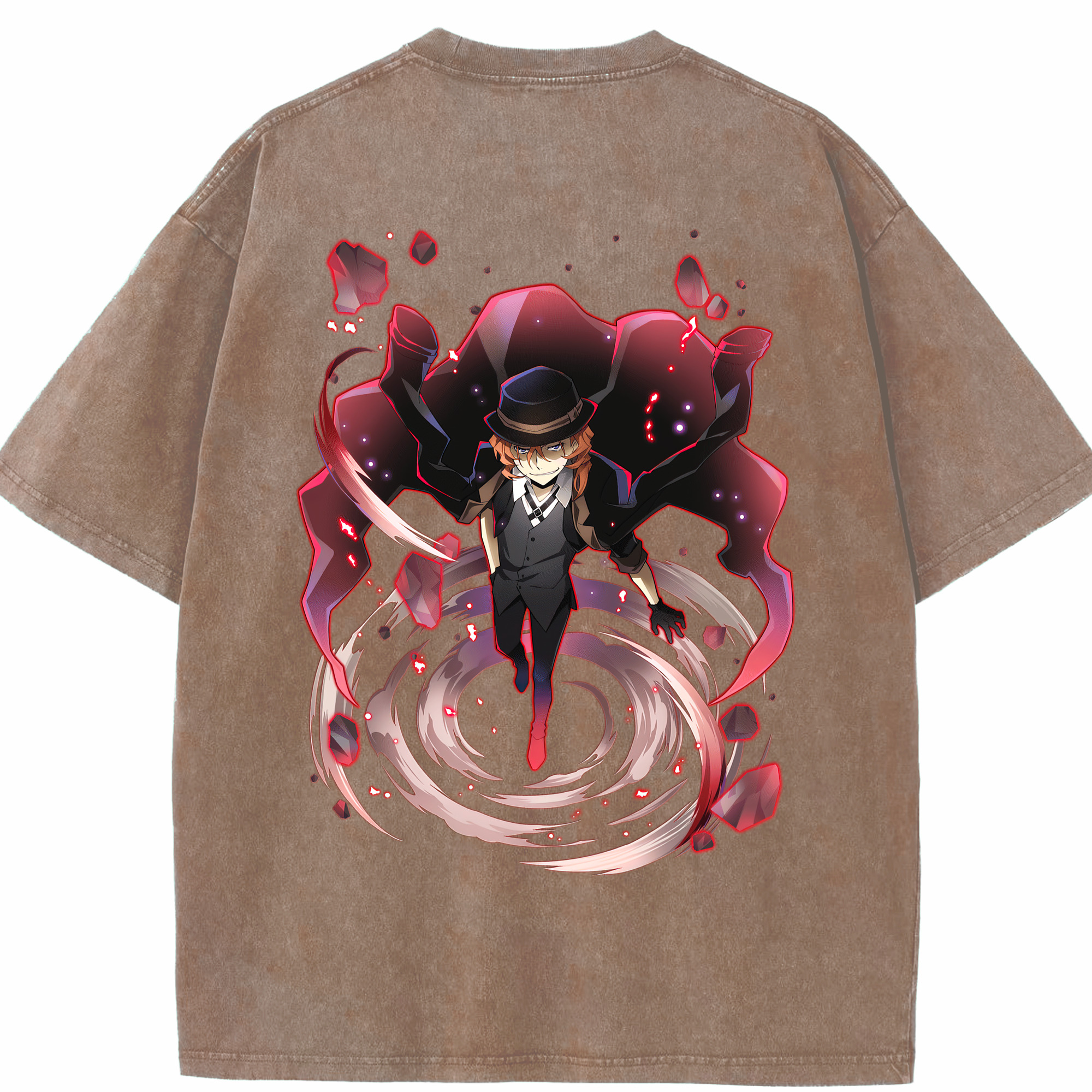（画像用） 文豪ストレイドッグス Bungo Stray Dogs 綿100% ヴィンテージ風 半袖Tシャツ（背面プリント）