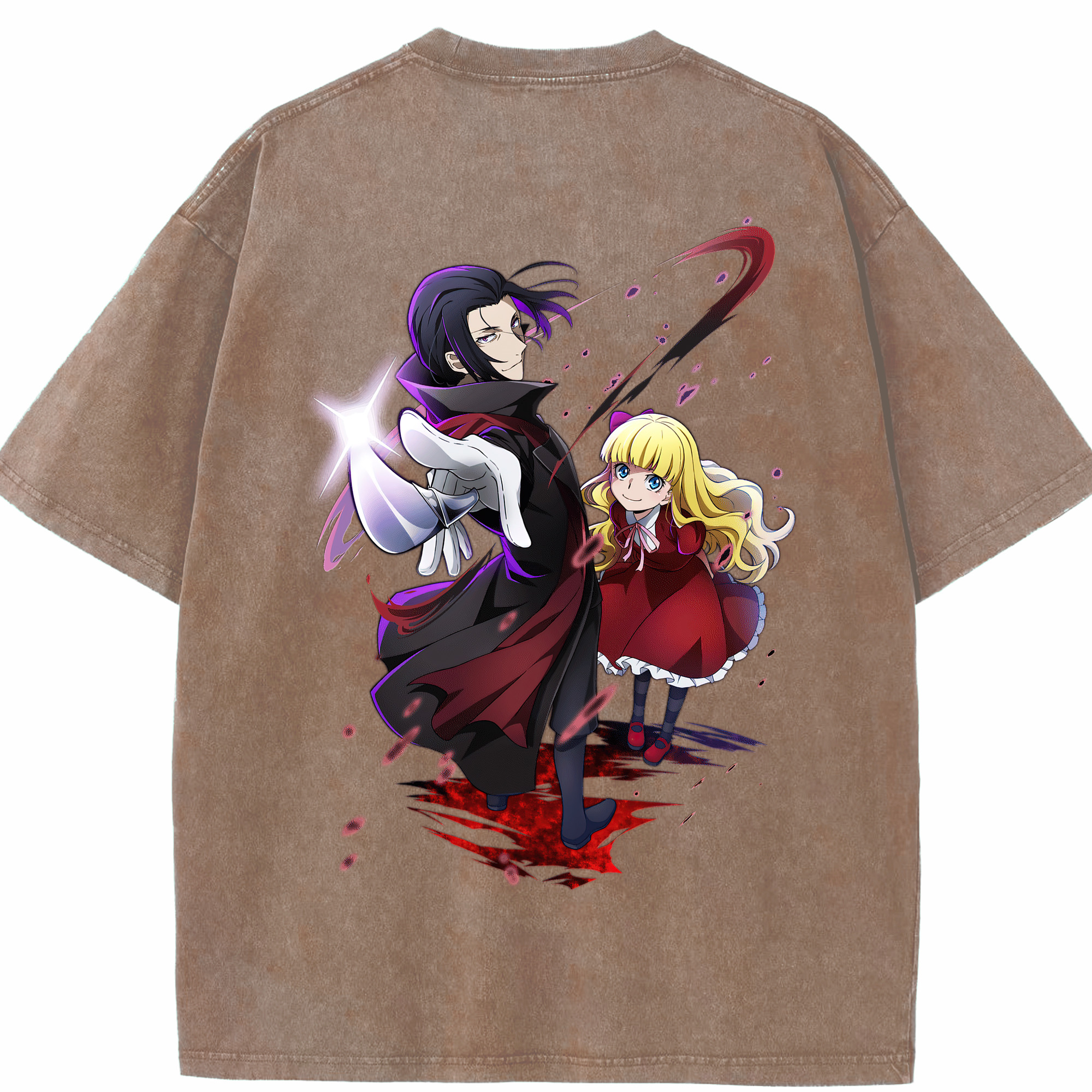 （画像用） 文豪ストレイドッグス Bungo Stray Dogs 綿100% ヴィンテージ風 半袖Tシャツ（背面プリント）
