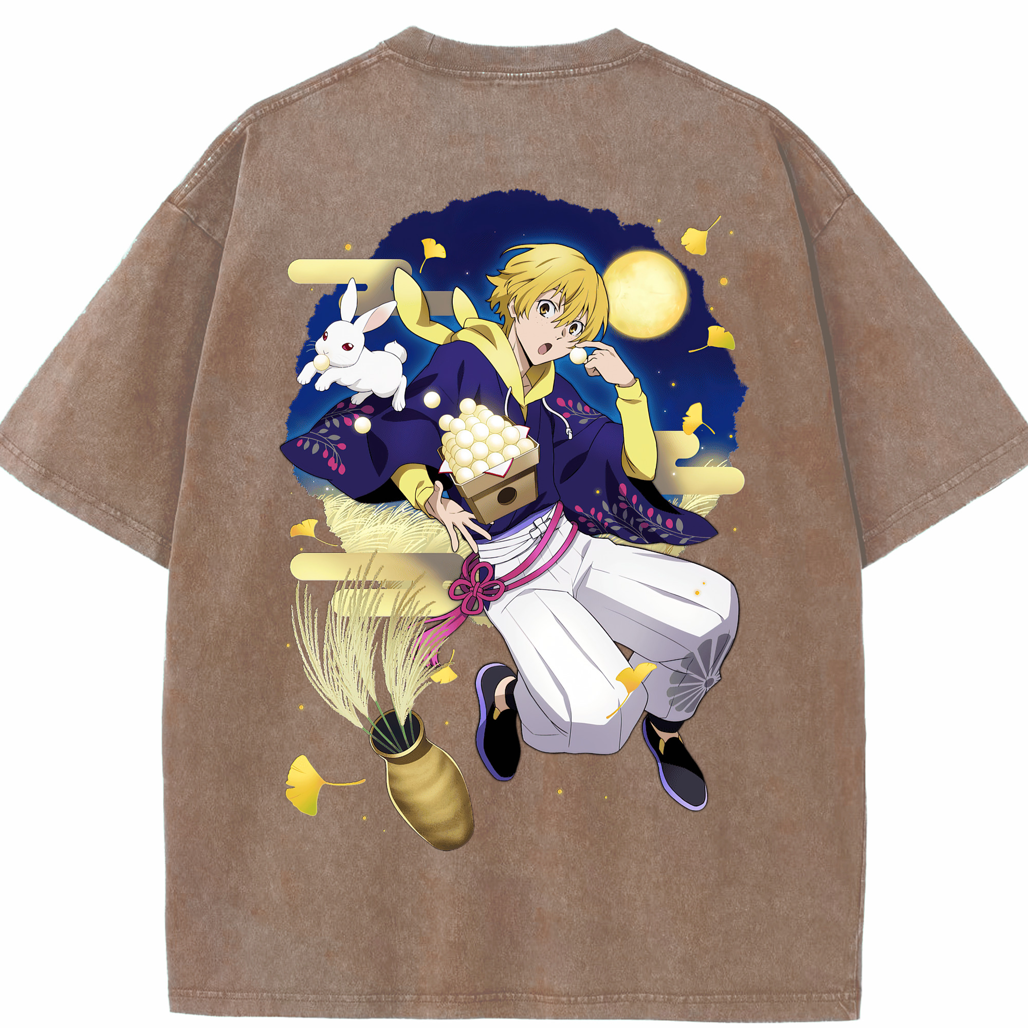 （画像用） 文豪ストレイドッグス Bungo Stray Dogs 綿100% ヴィンテージ風 半袖Tシャツ（背面プリント）