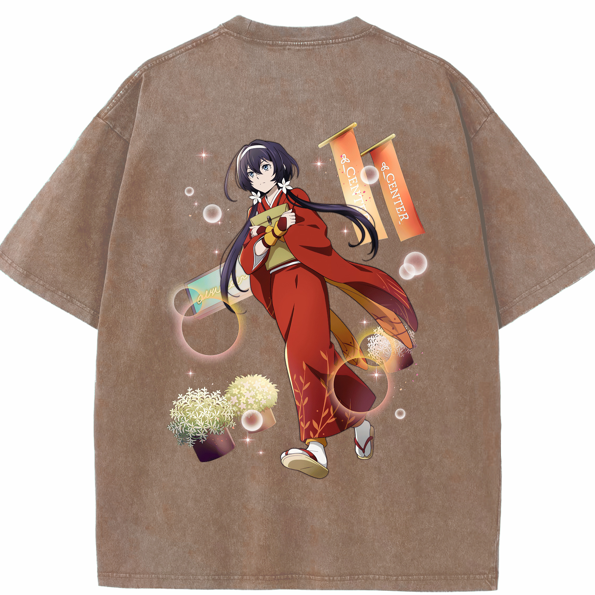 （画像用） 文豪ストレイドッグス Bungo Stray Dogs 綿100% ヴィンテージ風 半袖Tシャツ（背面プリント）