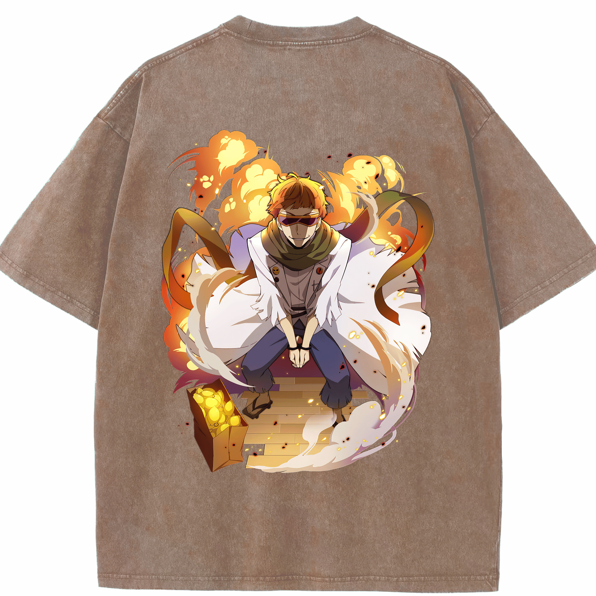（画像用） 文豪ストレイドッグス Bungo Stray Dogs 綿100% ヴィンテージ風 半袖Tシャツ（背面プリント）
