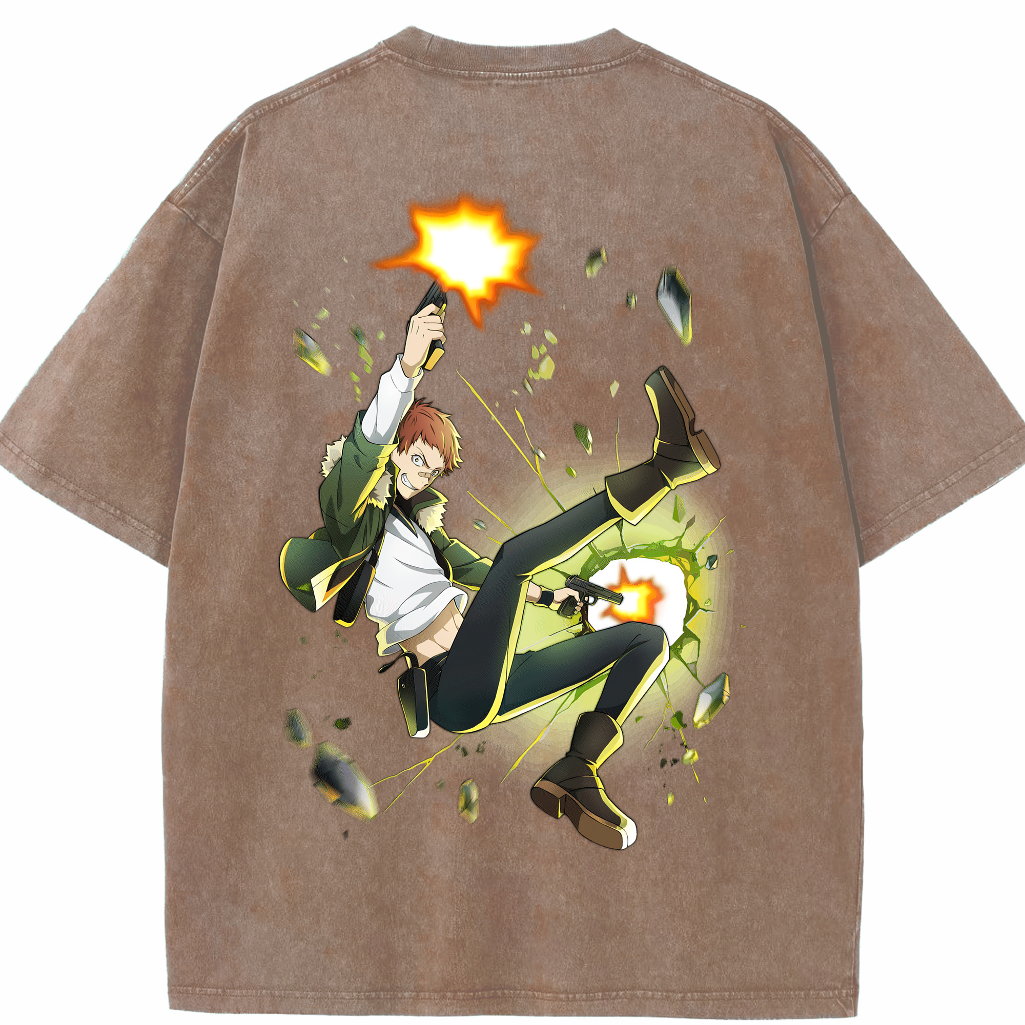 （画像用） 文豪ストレイドッグス Bungo Stray Dogs 綿100% ヴィンテージ風 半袖Tシャツ（背面プリント）