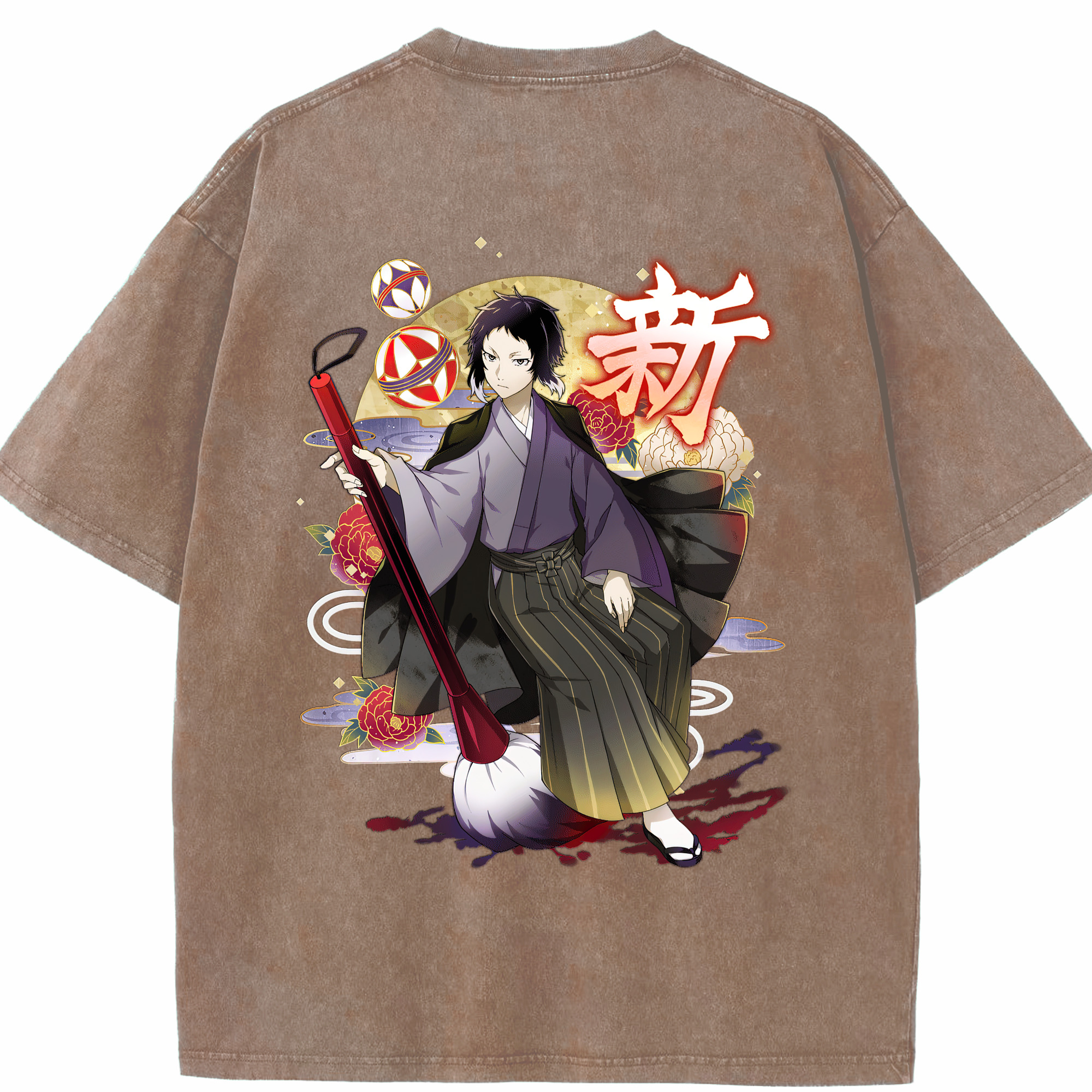 （画像用） 文豪ストレイドッグス Bungo Stray Dogs 綿100% ヴィンテージ風 半袖Tシャツ（背面プリント）