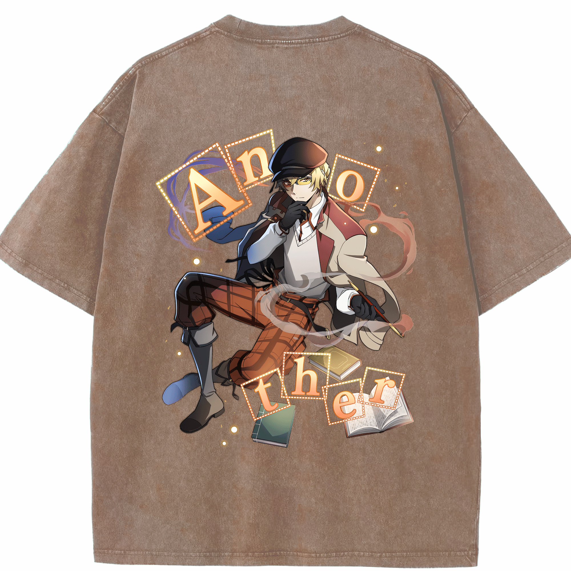 （画像用） 文豪ストレイドッグス Bungo Stray Dogs 綿100% ヴィンテージ風 半袖Tシャツ（背面プリント）