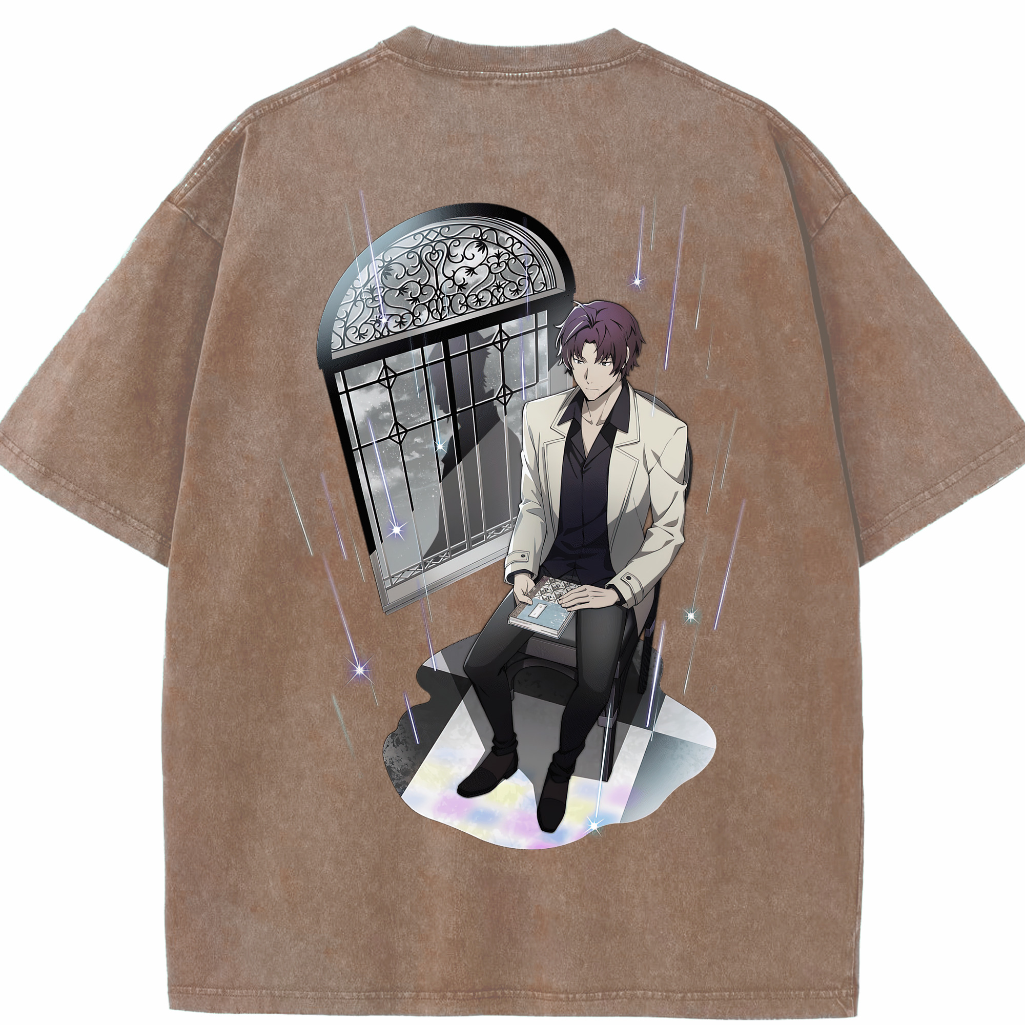 （画像用） 文豪ストレイドッグス Bungo Stray Dogs 綿100% ヴィンテージ風 半袖Tシャツ（背面プリント）