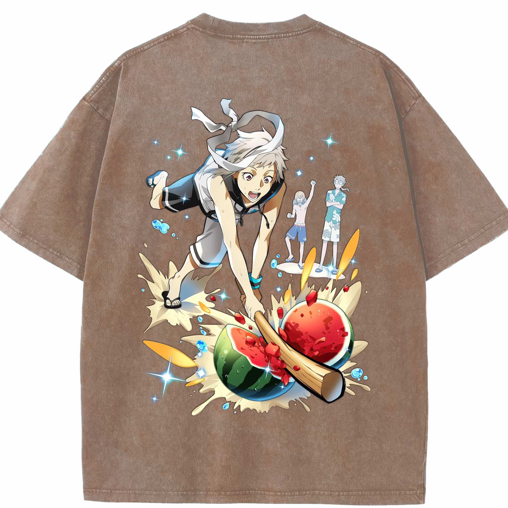 （画像用） 文豪ストレイドッグス Bungo Stray Dogs 綿100% ヴィンテージ風 半袖Tシャツ（背面プリント）