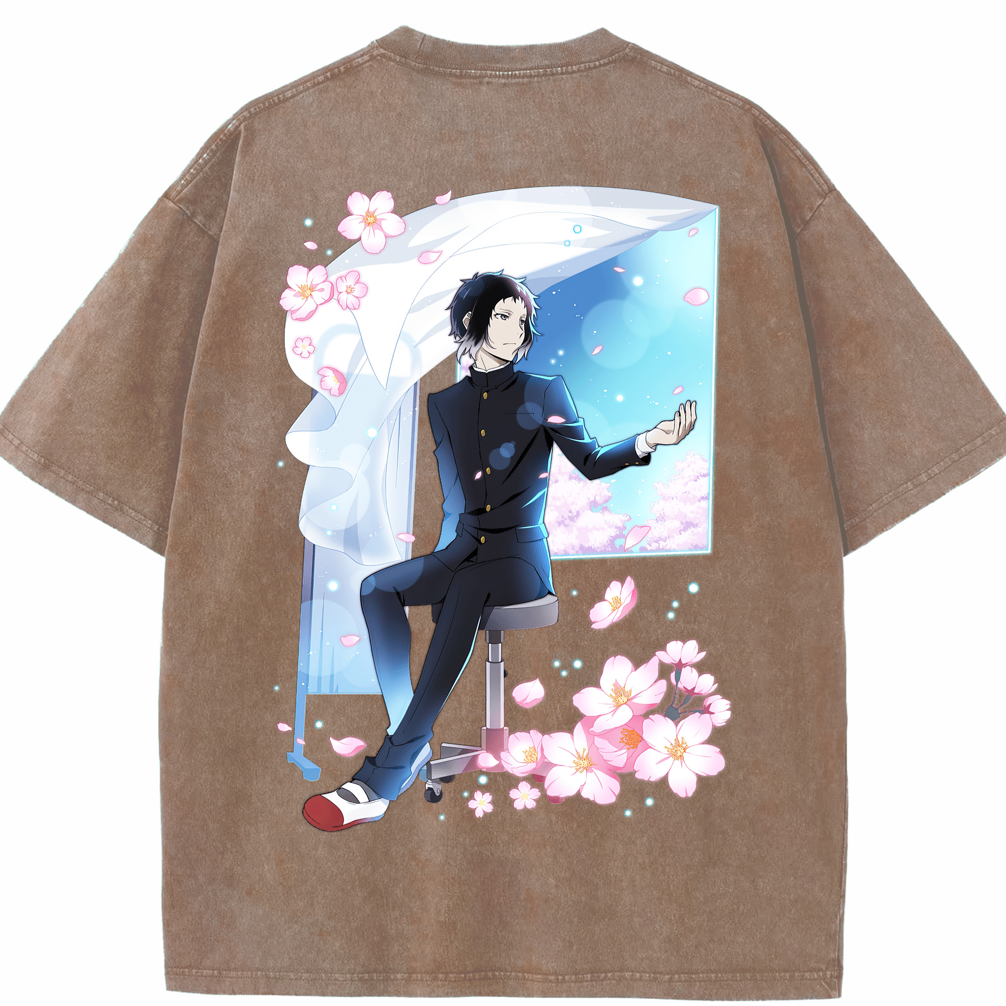 （画像用） 文豪ストレイドッグス Bungo Stray Dogs 綿100% ヴィンテージ風 半袖Tシャツ（背面プリント）