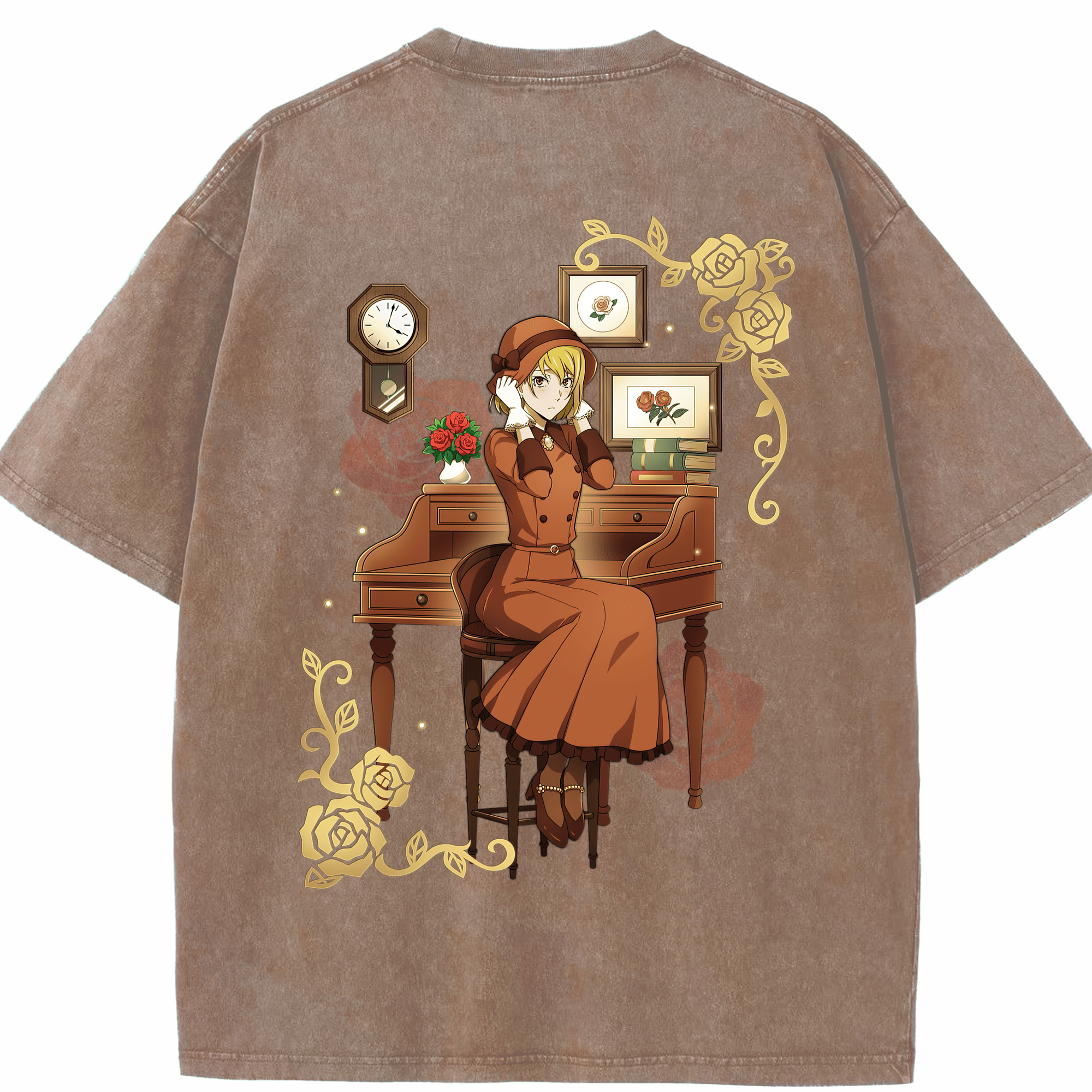 （画像用） 文豪ストレイドッグス Bungo Stray Dogs 綿100% ヴィンテージ風 半袖Tシャツ（背面プリント）