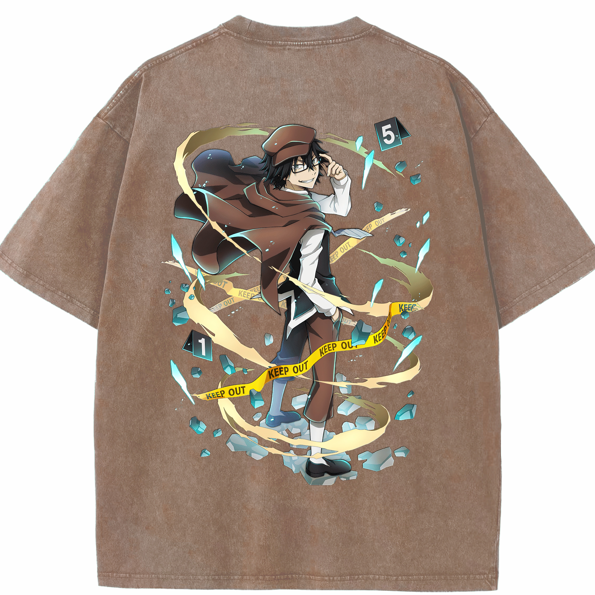 （画像用） 文豪ストレイドッグス Bungo Stray Dogs 綿100% ヴィンテージ風 半袖Tシャツ（背面プリント）