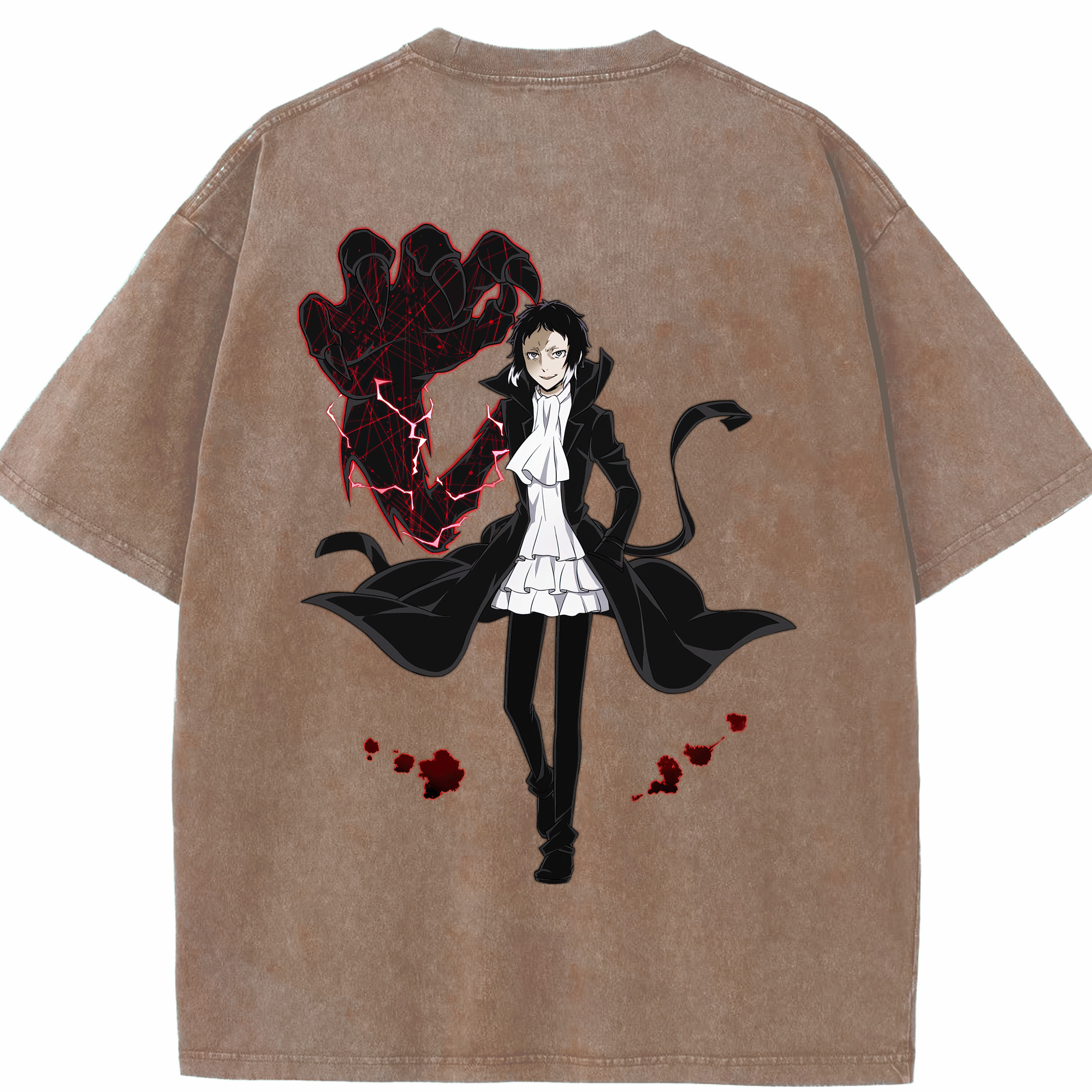 （画像用） 文豪ストレイドッグス Bungo Stray Dogs 綿100% ヴィンテージ風 半袖Tシャツ（背面プリント）