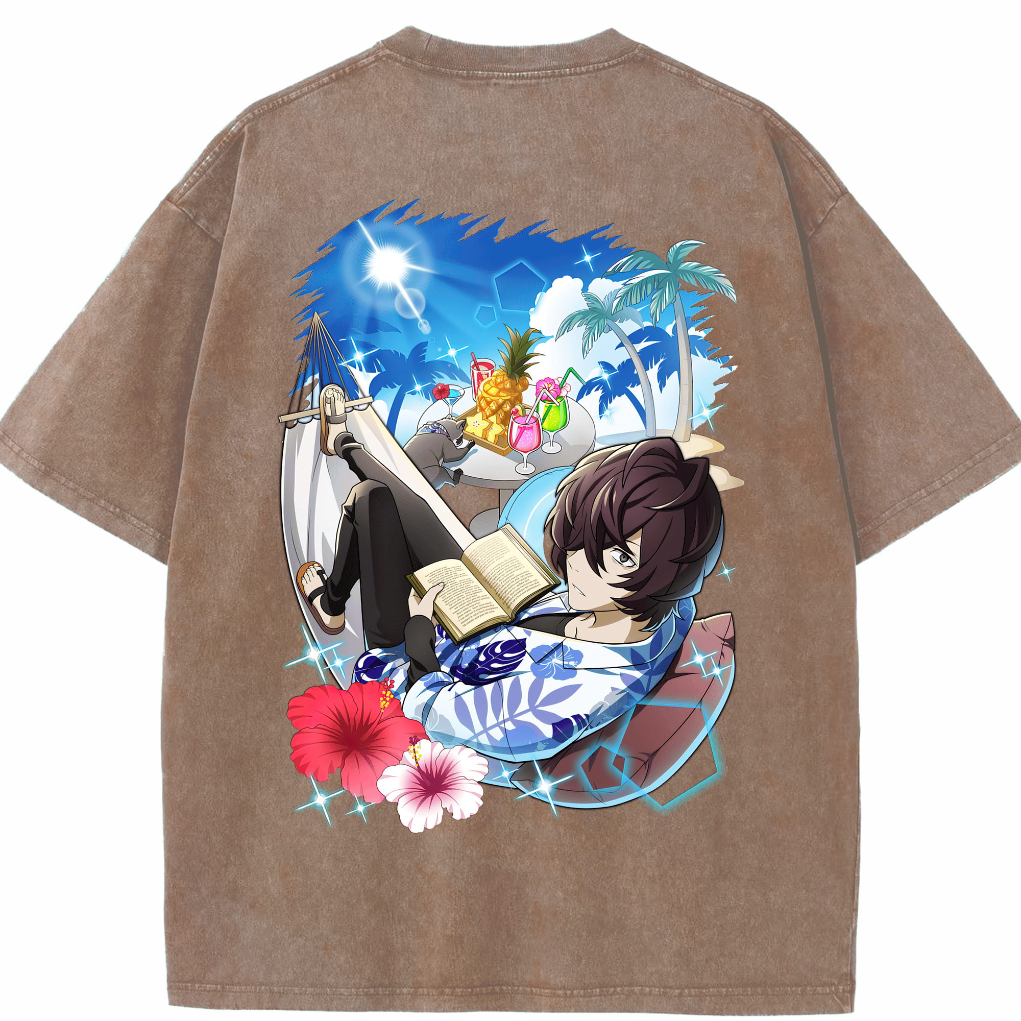 （画像用） 文豪ストレイドッグス Bungo Stray Dogs 綿100% ヴィンテージ風 半袖Tシャツ（背面プリント）