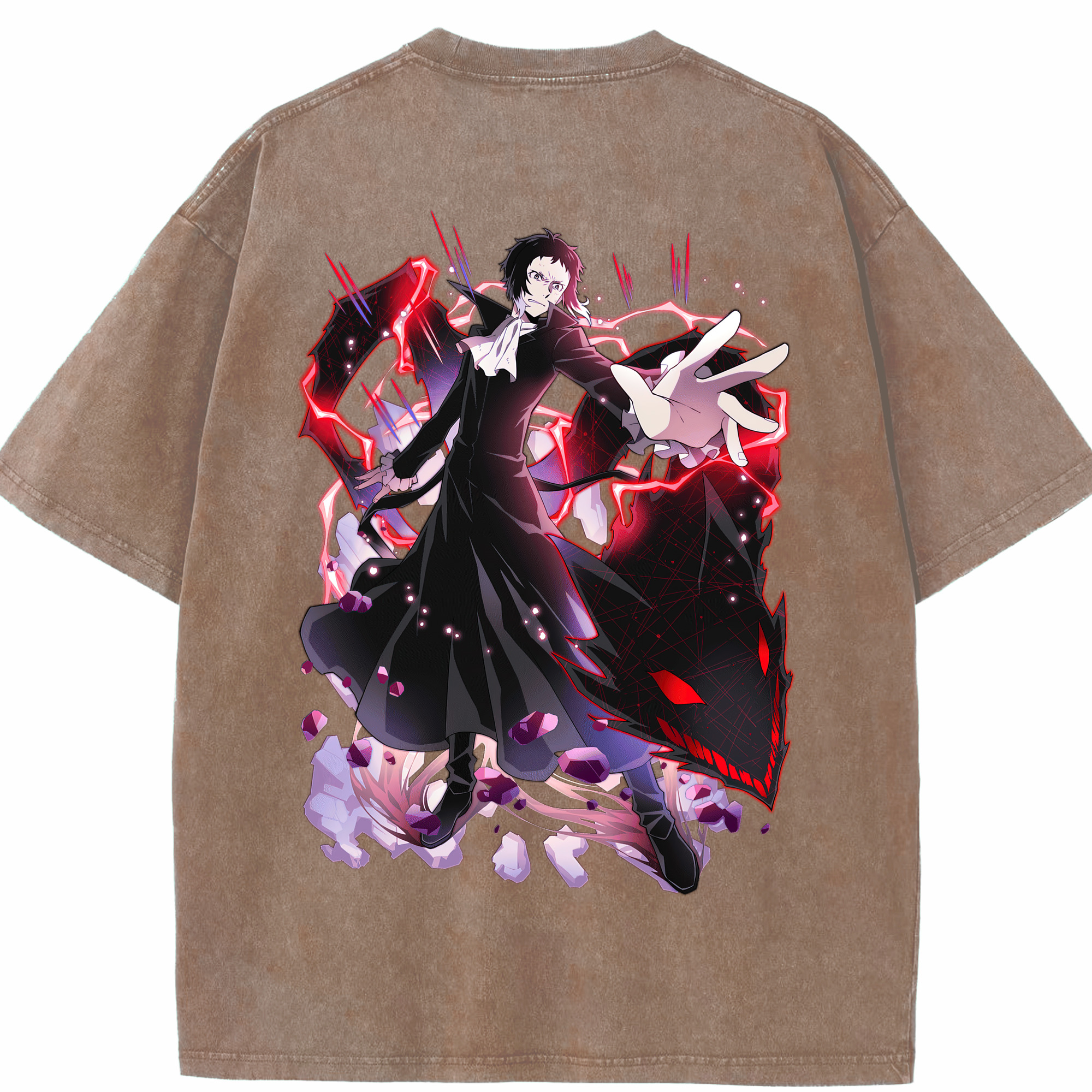 （画像用） 文豪ストレイドッグス Bungo Stray Dogs 綿100% ヴィンテージ風 半袖Tシャツ（背面プリント）