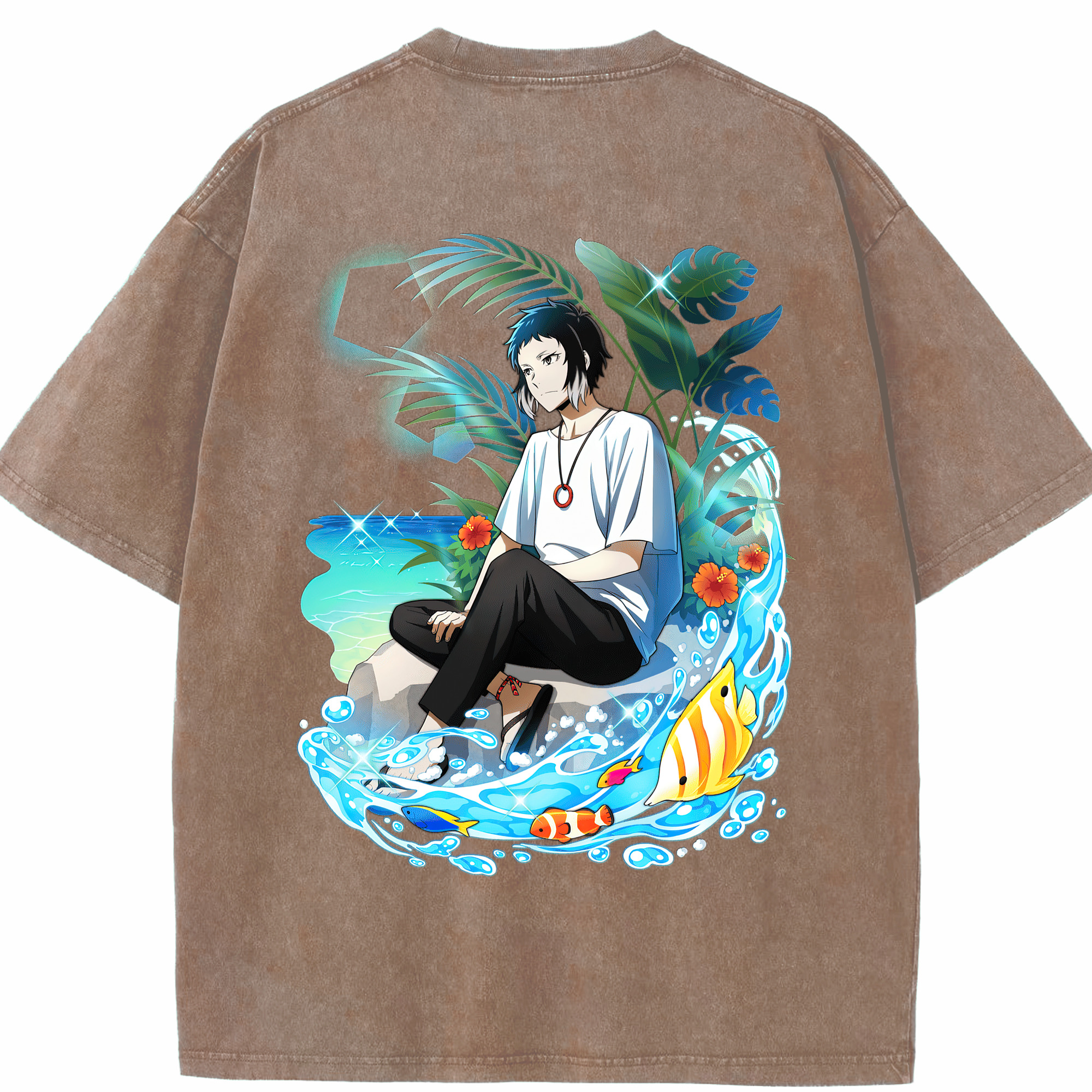 （画像用） 文豪ストレイドッグス Bungo Stray Dogs 綿100% ヴィンテージ風 半袖Tシャツ（背面プリント）
