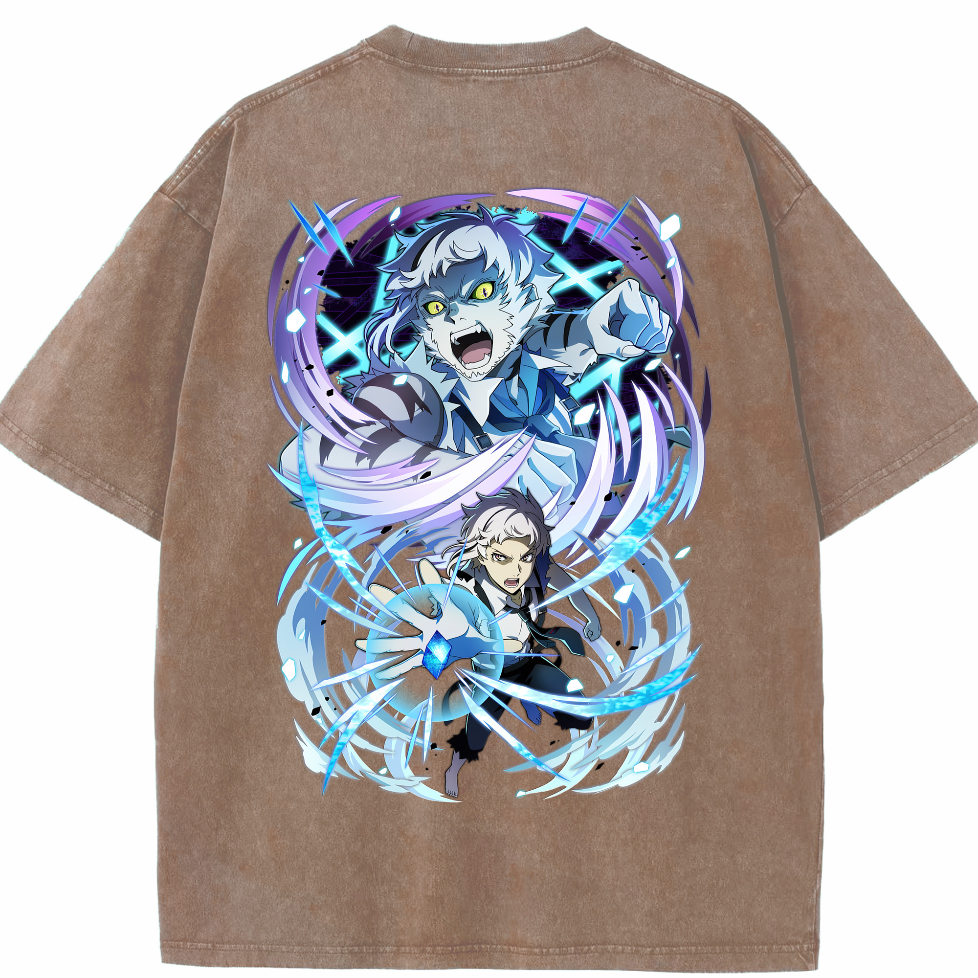 （画像用） 文豪ストレイドッグス Bungo Stray Dogs 綿100% ヴィンテージ風 半袖Tシャツ（背面プリント）