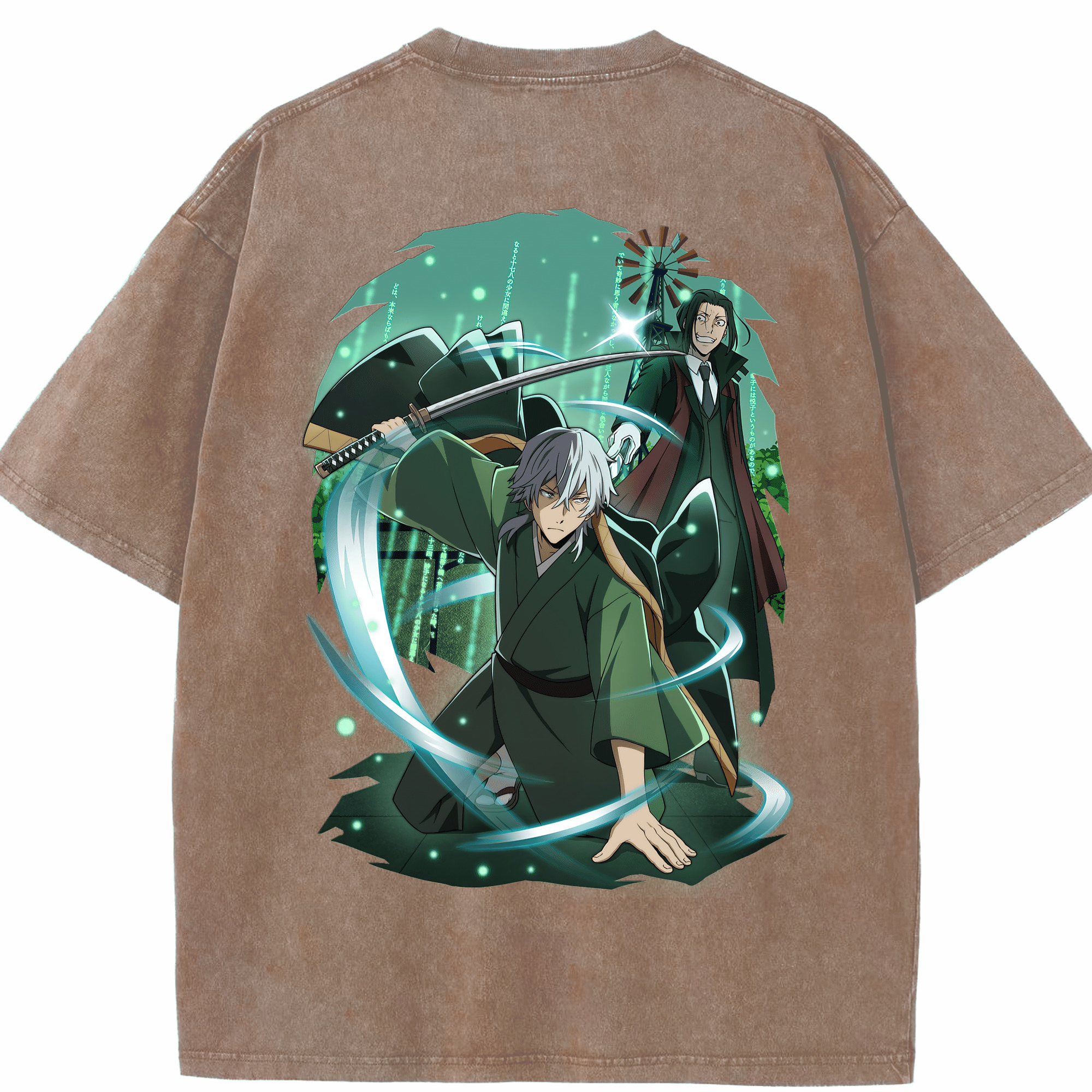 （画像用） 文豪ストレイドッグス Bungo Stray Dogs 綿100% ヴィンテージ風 半袖Tシャツ（背面プリント）