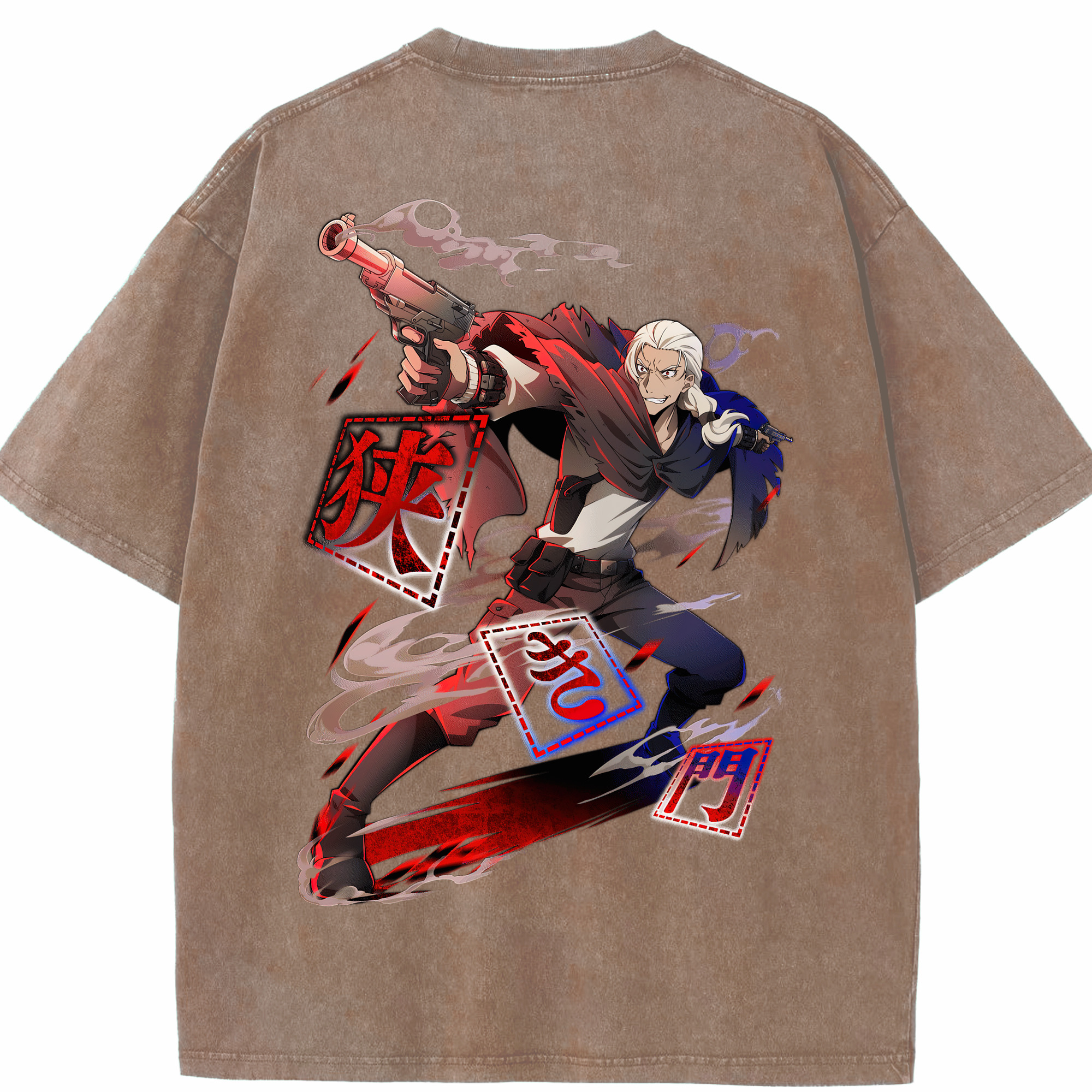 （画像用） 文豪ストレイドッグス Bungo Stray Dogs 綿100% ヴィンテージ風 半袖Tシャツ（背面プリント）