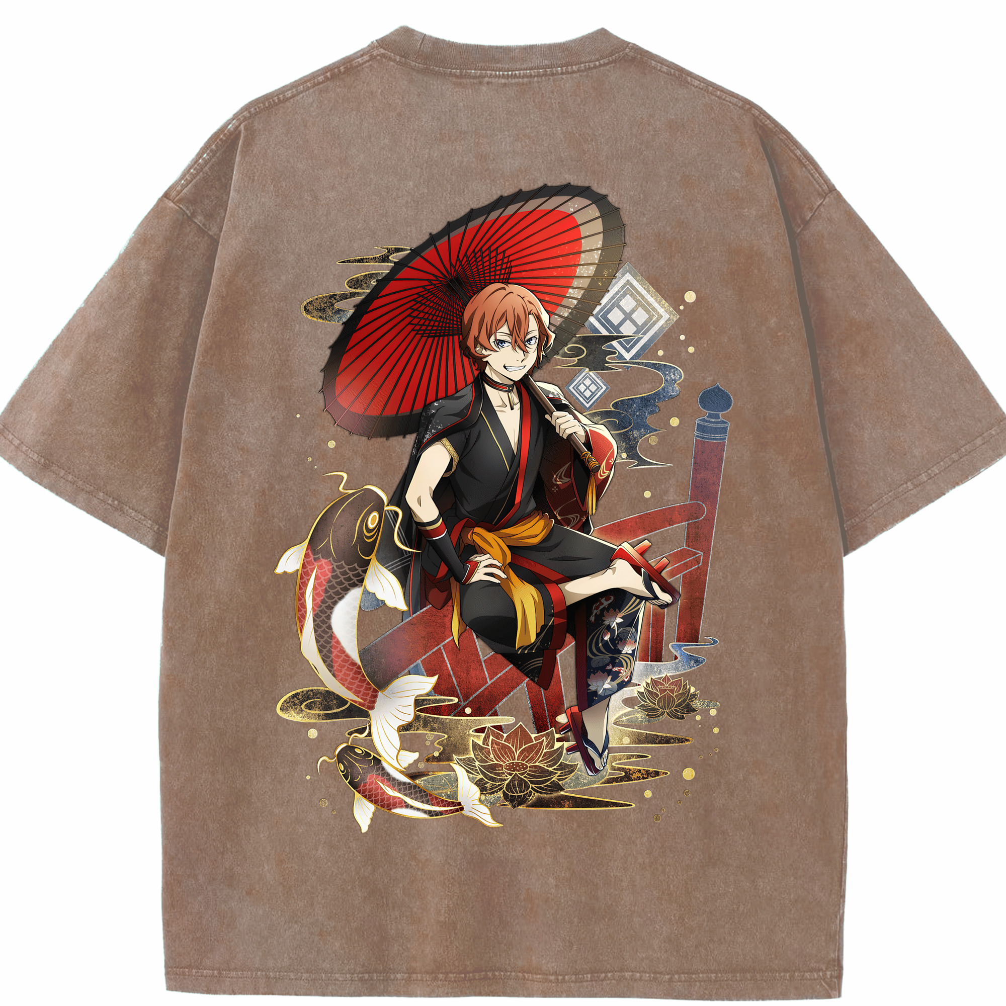 （画像用） 文豪ストレイドッグス Bungo Stray Dogs 綿100% ヴィンテージ風 半袖Tシャツ（背面プリント）