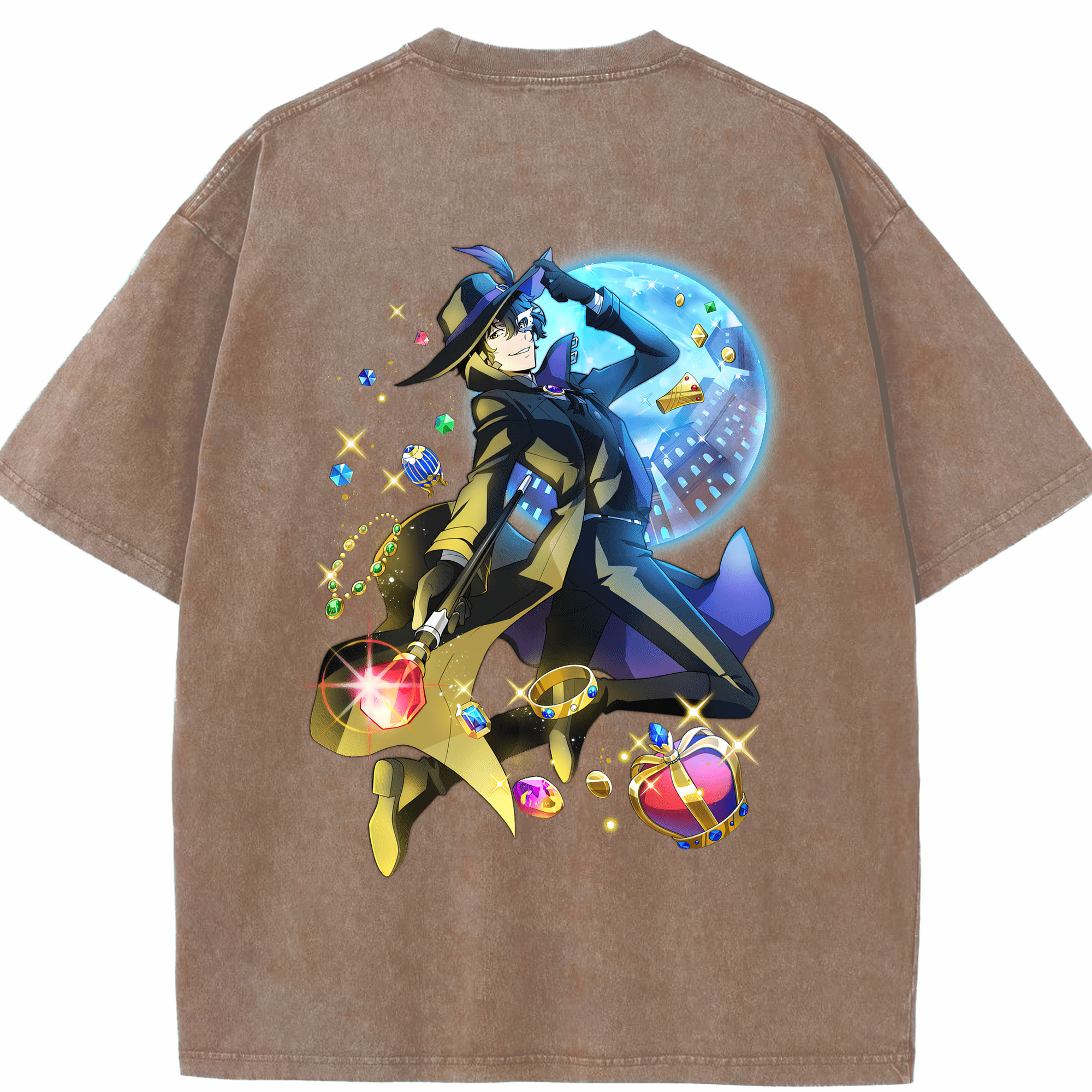 （画像用） 文豪ストレイドッグス Bungo Stray Dogs 綿100% ヴィンテージ風 半袖Tシャツ（背面プリント）