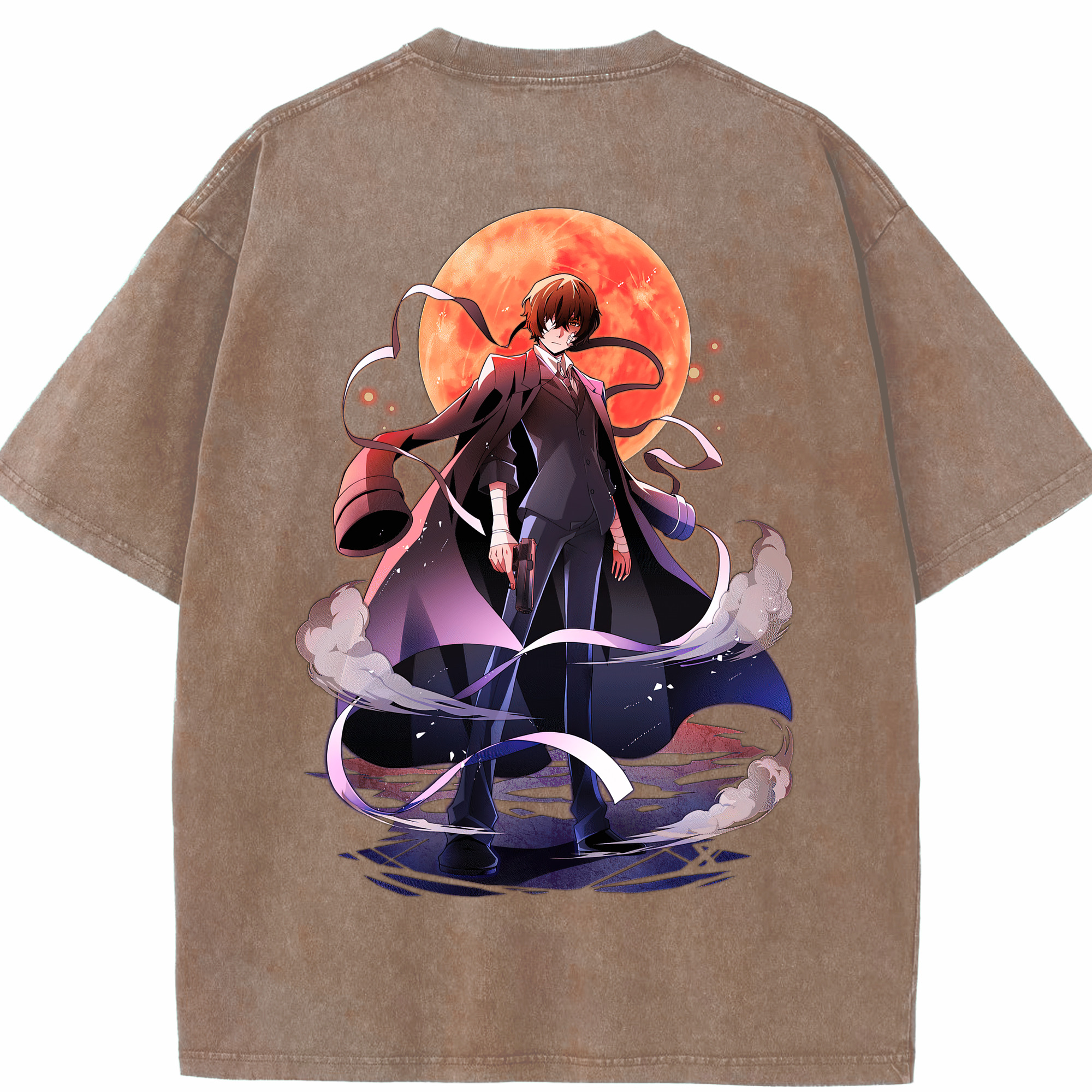 （画像用） 文豪ストレイドッグス Bungo Stray Dogs 綿100% ヴィンテージ風 半袖Tシャツ（背面プリント）