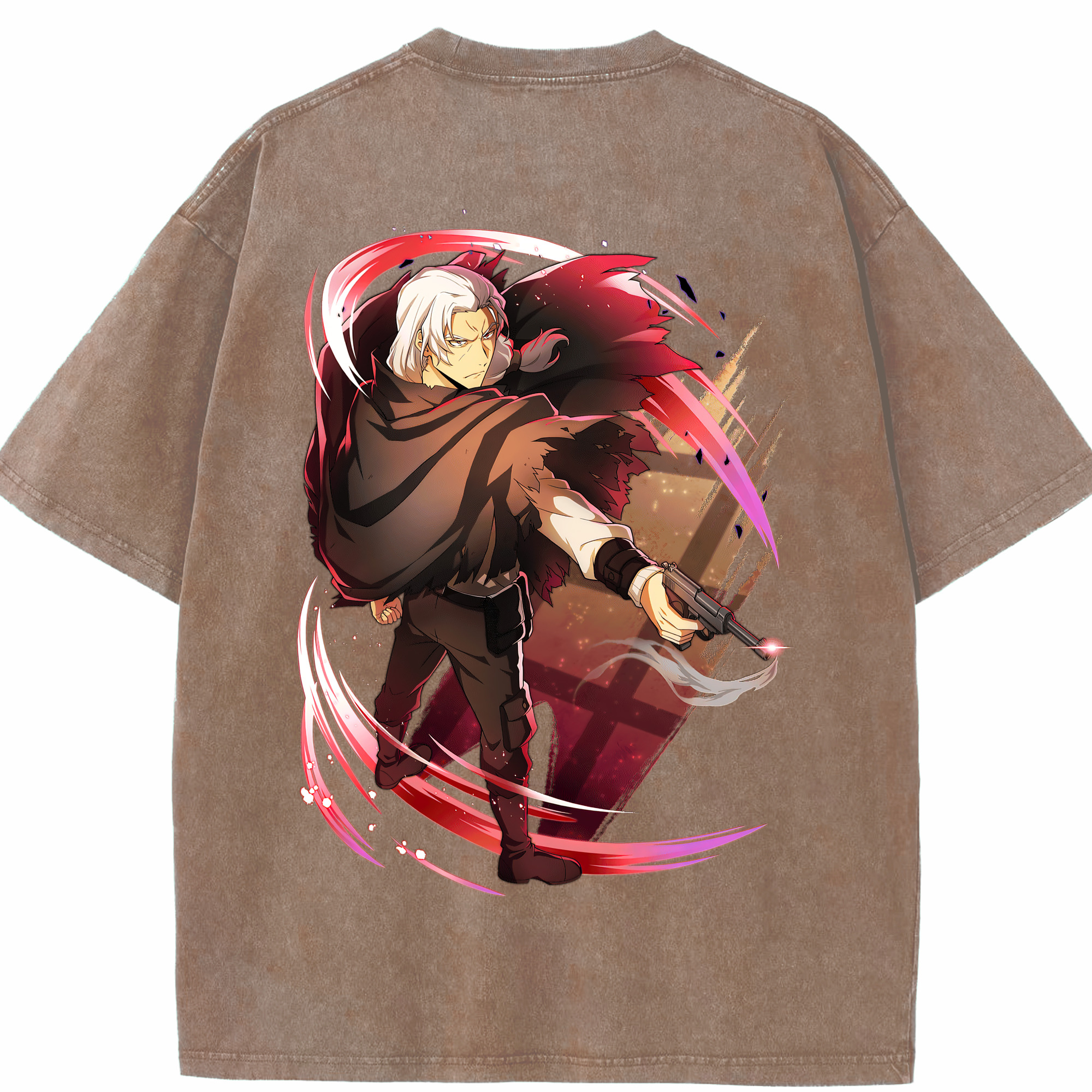 （画像用） 文豪ストレイドッグス Bungo Stray Dogs 綿100% ヴィンテージ風 半袖Tシャツ（背面プリント）