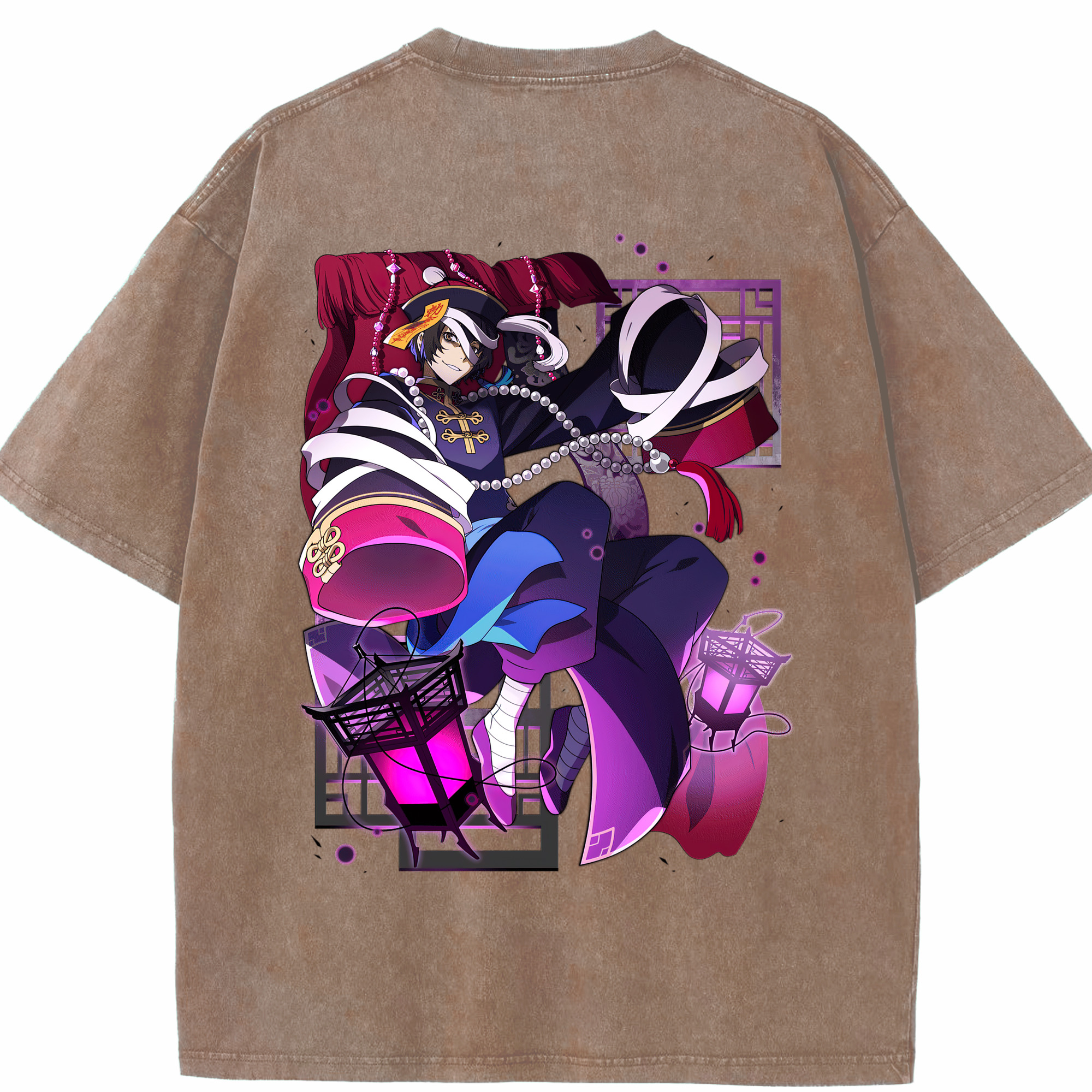 （画像用） 文豪ストレイドッグス Bungo Stray Dogs 綿100% ヴィンテージ風 半袖Tシャツ（背面プリント）