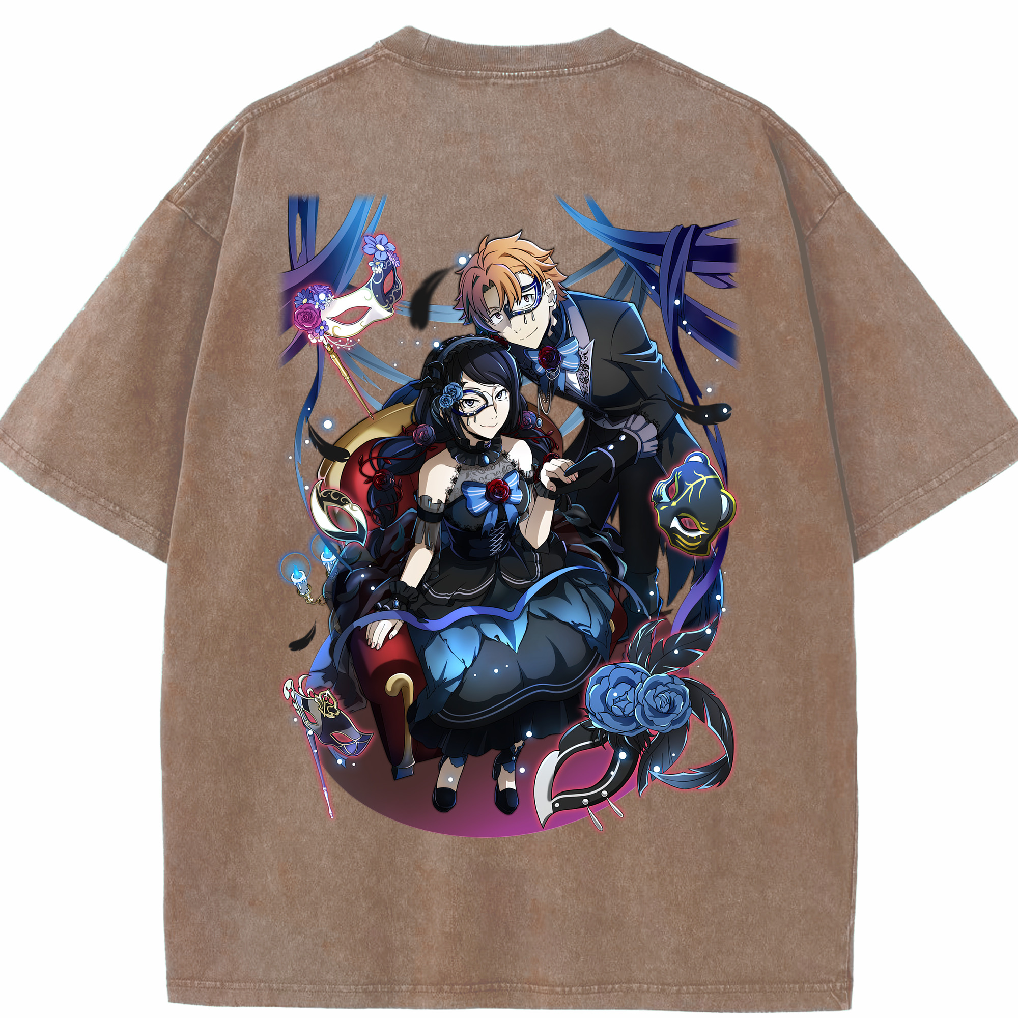 （画像用） 文豪ストレイドッグス Bungo Stray Dogs 綿100% ヴィンテージ風 半袖Tシャツ（背面プリント）