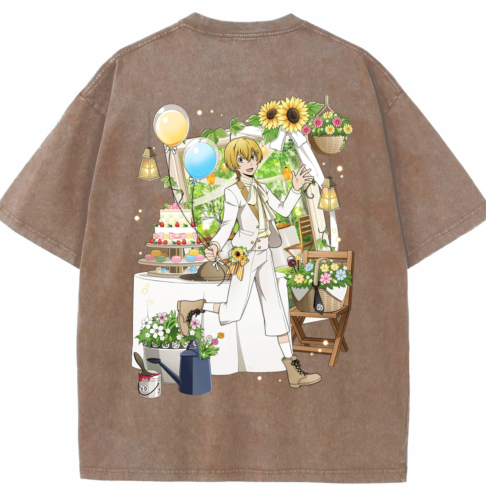 （画像用） 文豪ストレイドッグス Bungo Stray Dogs 綿100% ヴィンテージ風 半袖Tシャツ（背面プリント）