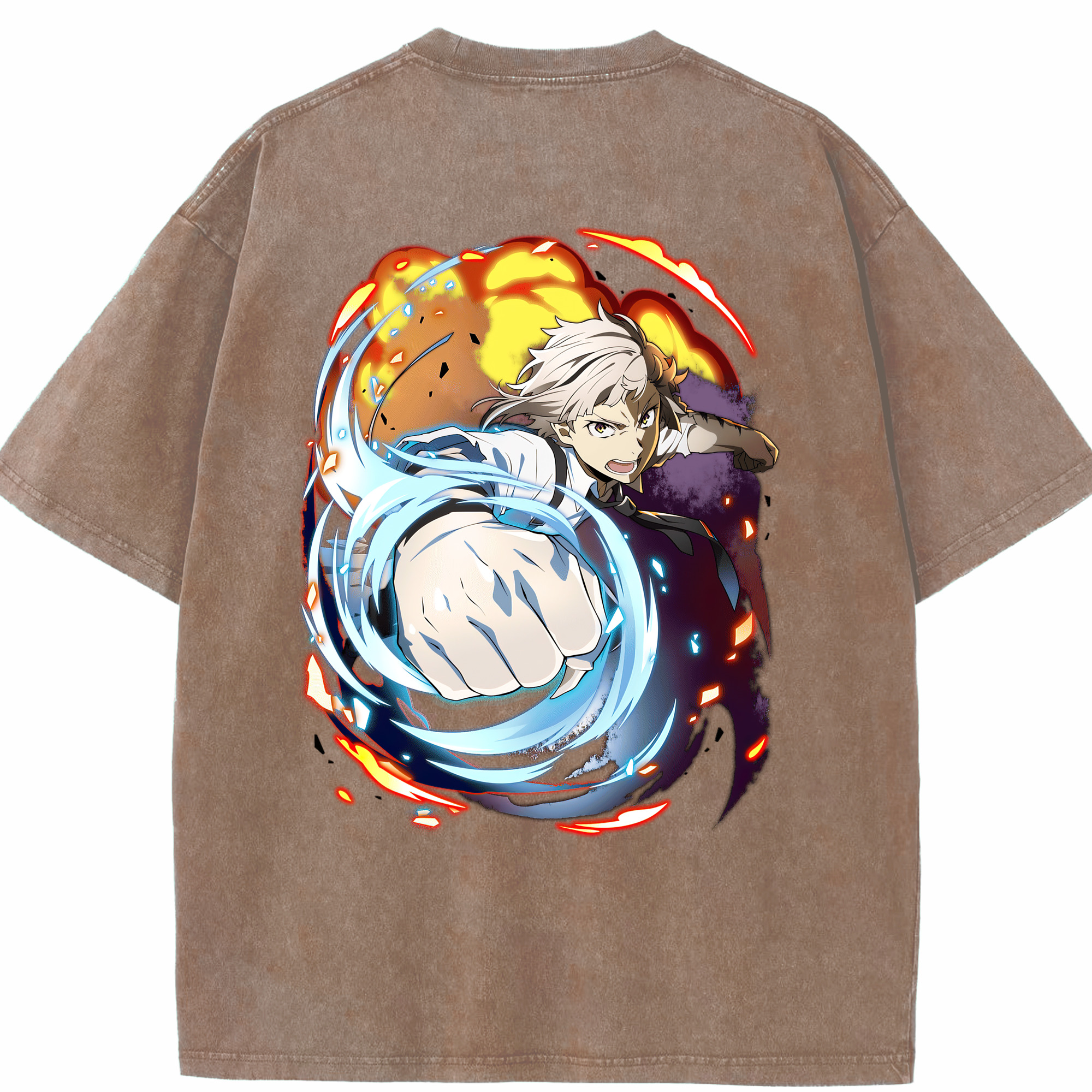（画像用） 文豪ストレイドッグス Bungo Stray Dogs 綿100% ヴィンテージ風 半袖Tシャツ（背面プリント）