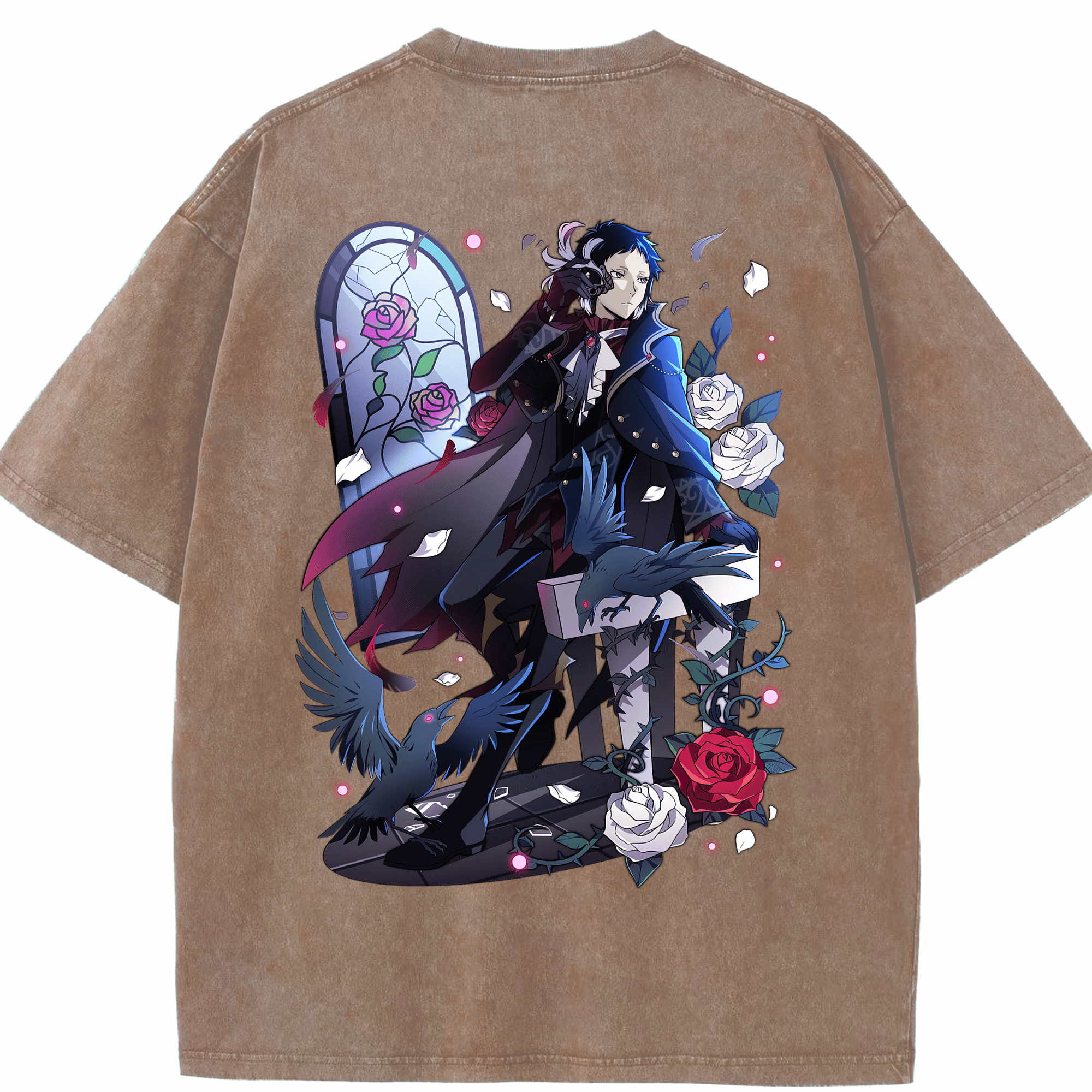 （画像用） 文豪ストレイドッグス Bungo Stray Dogs 綿100% ヴィンテージ風 半袖Tシャツ（背面プリント）