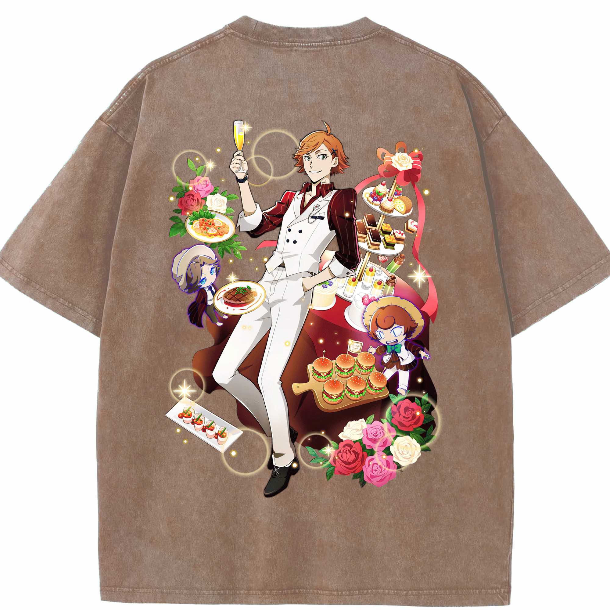 （画像用） 文豪ストレイドッグス Bungo Stray Dogs 綿100% ヴィンテージ風 半袖Tシャツ（背面プリント）