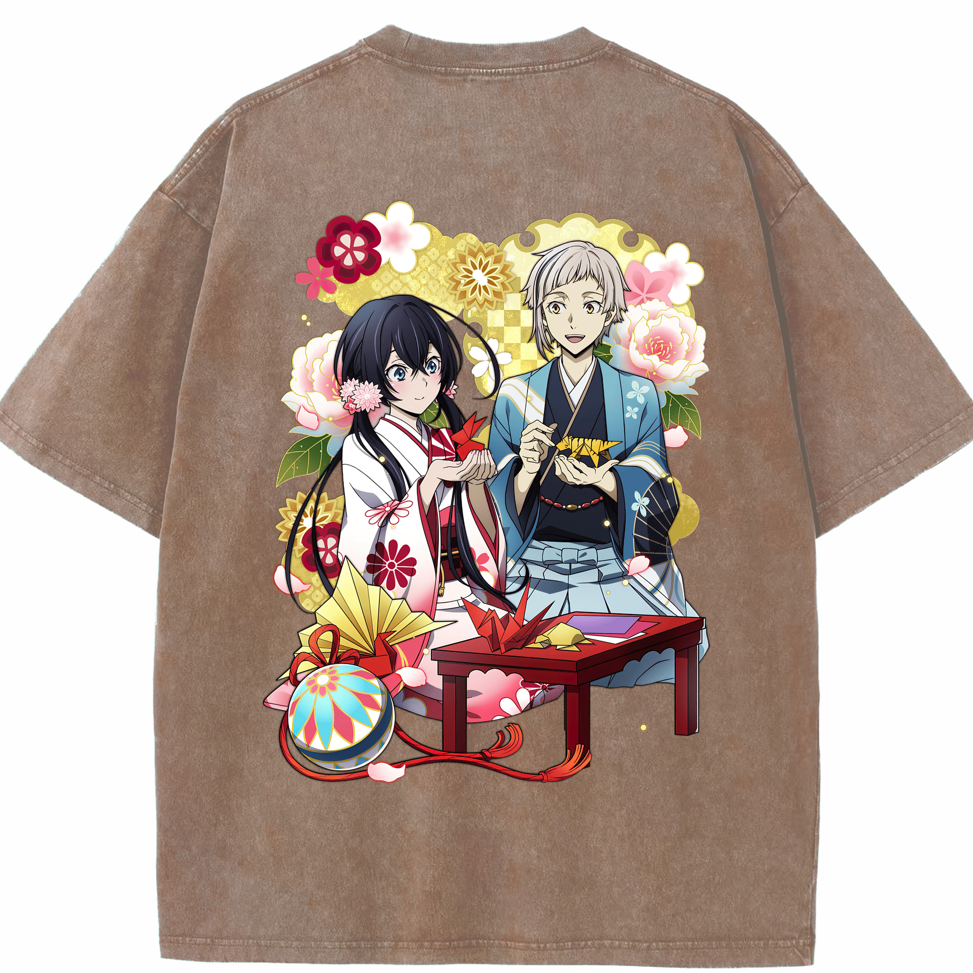 （画像用） 文豪ストレイドッグス Bungo Stray Dogs 綿100% ヴィンテージ風 半袖Tシャツ（背面プリント）