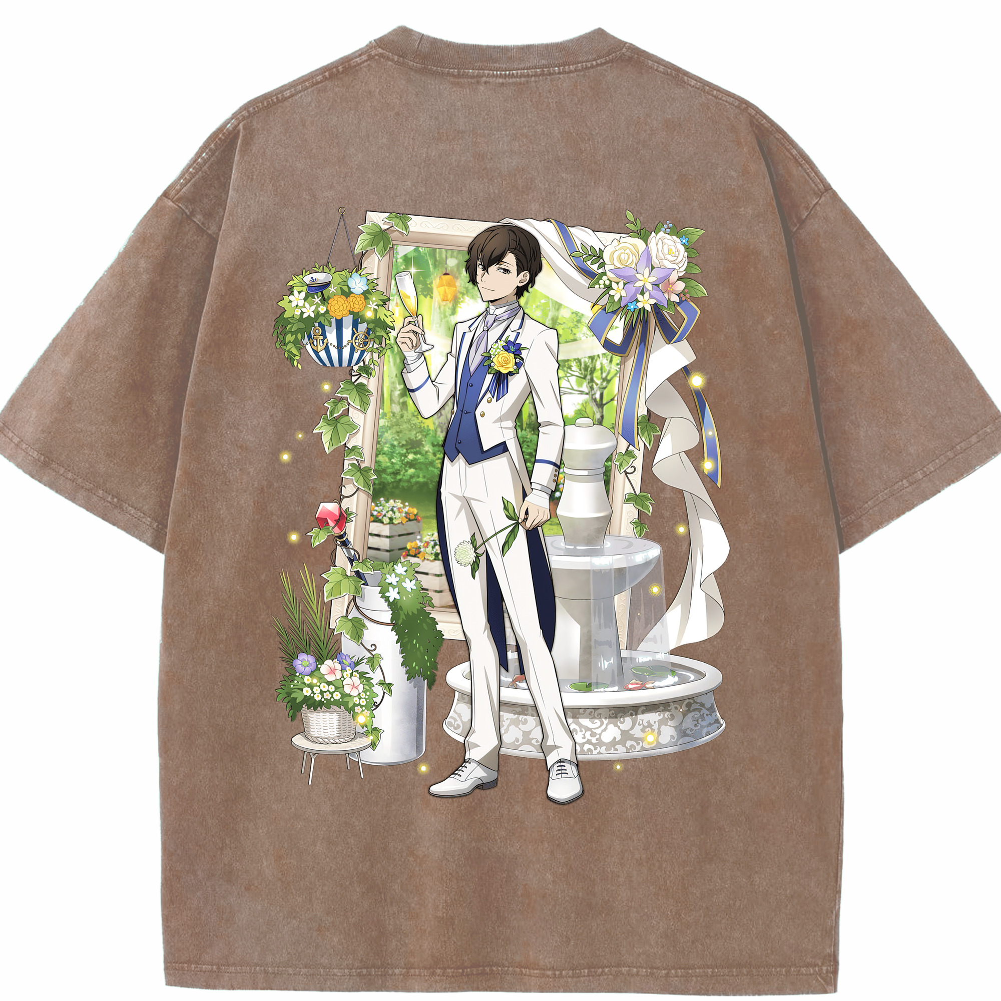 （画像用） 文豪ストレイドッグス Bungo Stray Dogs 綿100% ヴィンテージ風 半袖Tシャツ（背面プリント）
