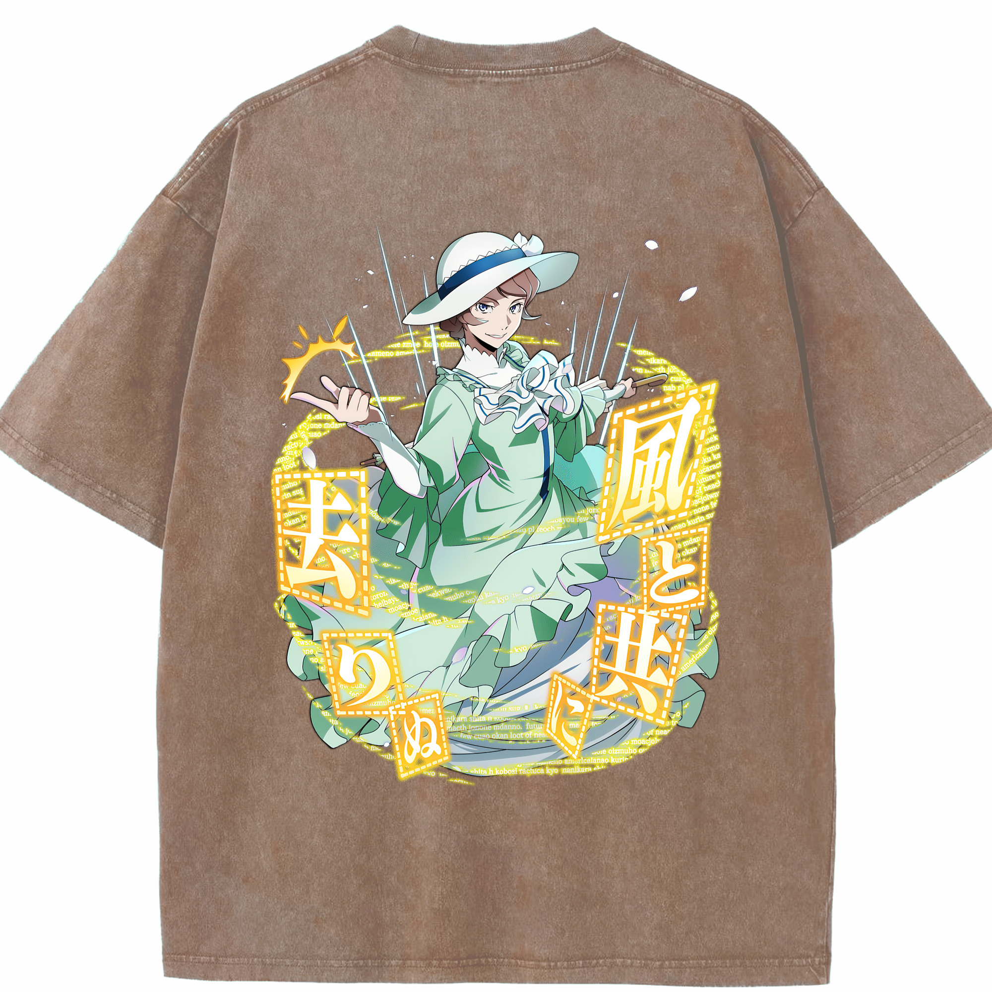 （画像用） 文豪ストレイドッグス Bungo Stray Dogs 綿100% ヴィンテージ風 半袖Tシャツ（背面プリント）