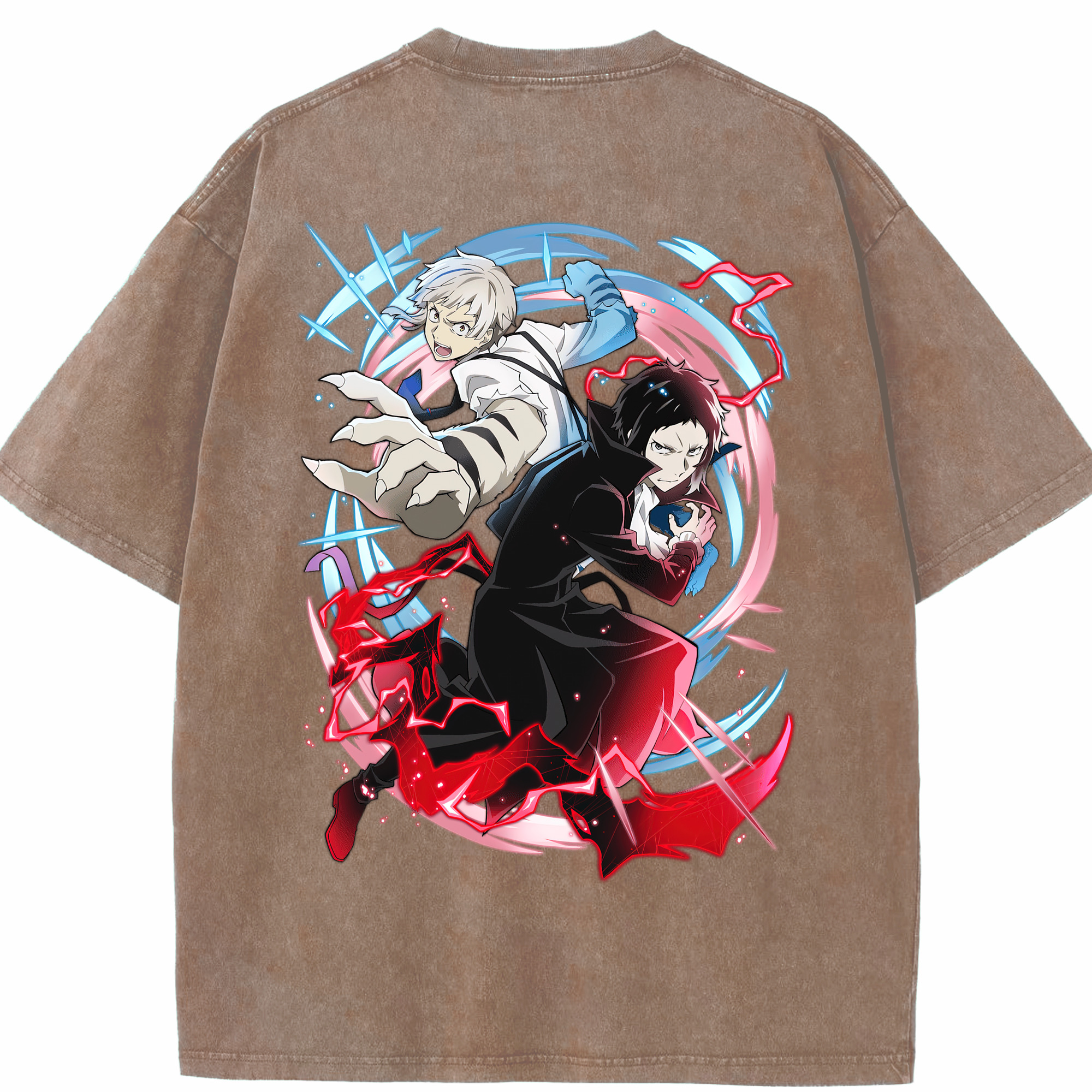 （画像用） 文豪ストレイドッグス Bungo Stray Dogs 綿100% ヴィンテージ風 半袖Tシャツ（背面プリント）