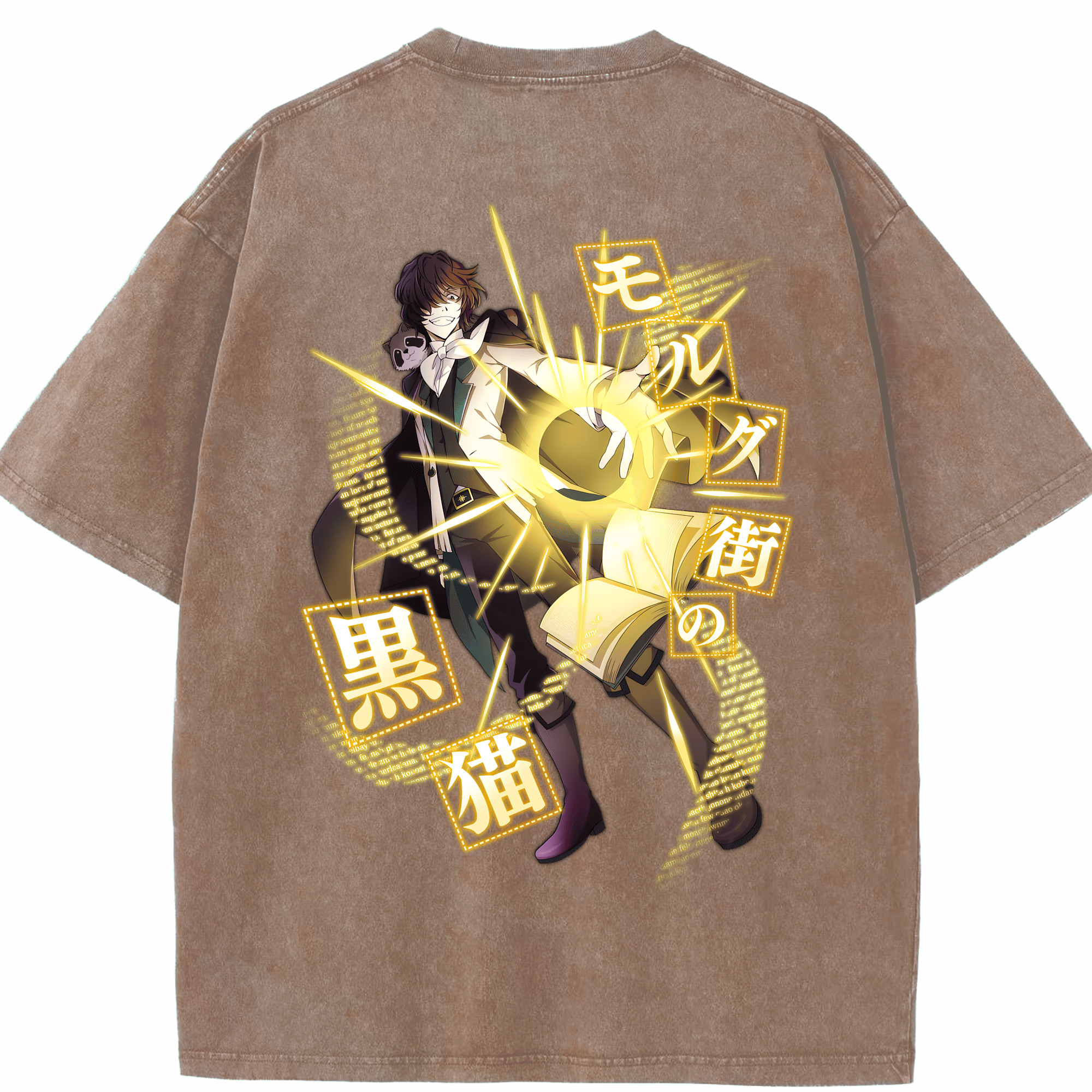 （画像用） 文豪ストレイドッグス Bungo Stray Dogs 綿100% ヴィンテージ風 半袖Tシャツ（背面プリント）