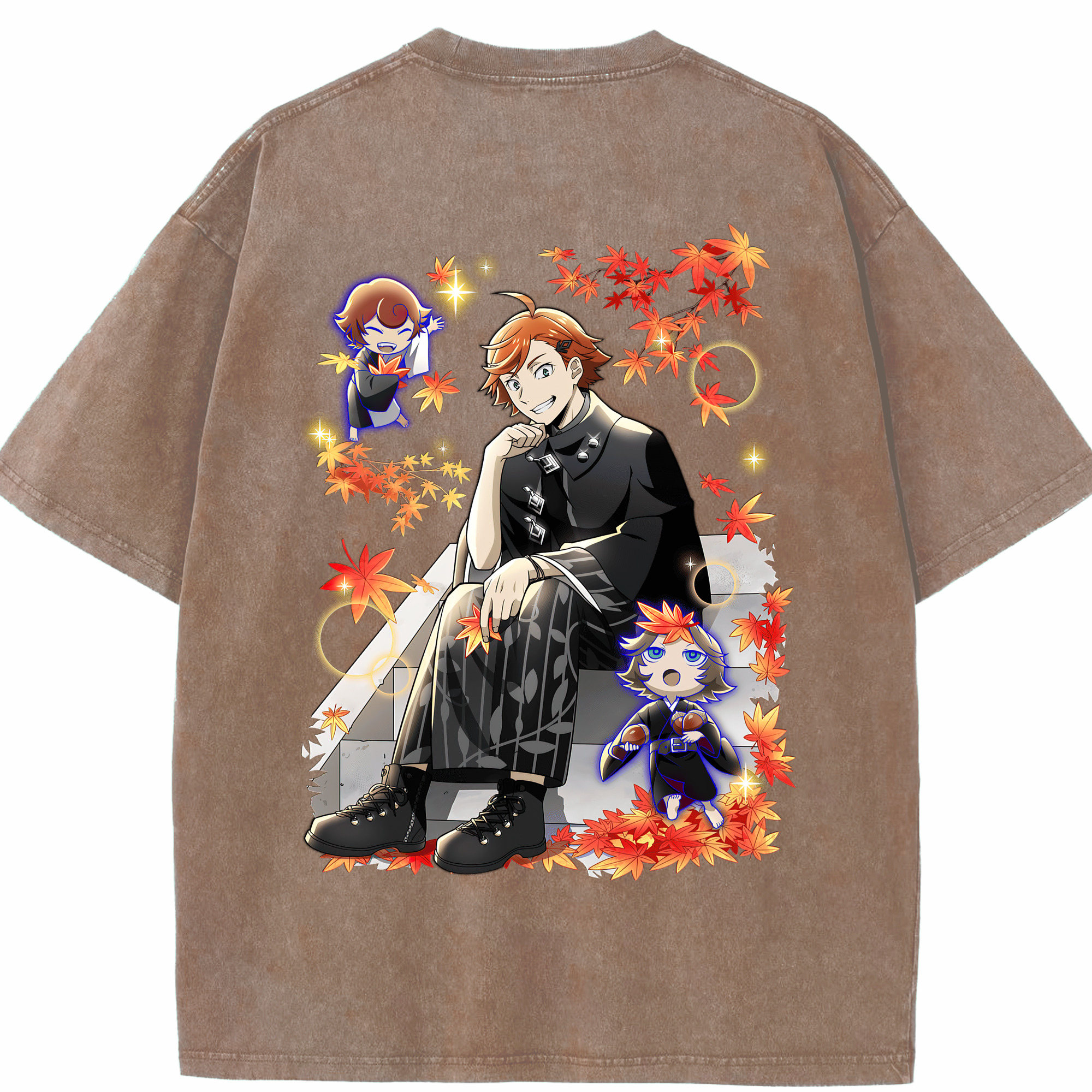 （画像用） 文豪ストレイドッグス Bungo Stray Dogs 綿100% ヴィンテージ風 半袖Tシャツ（背面プリント）