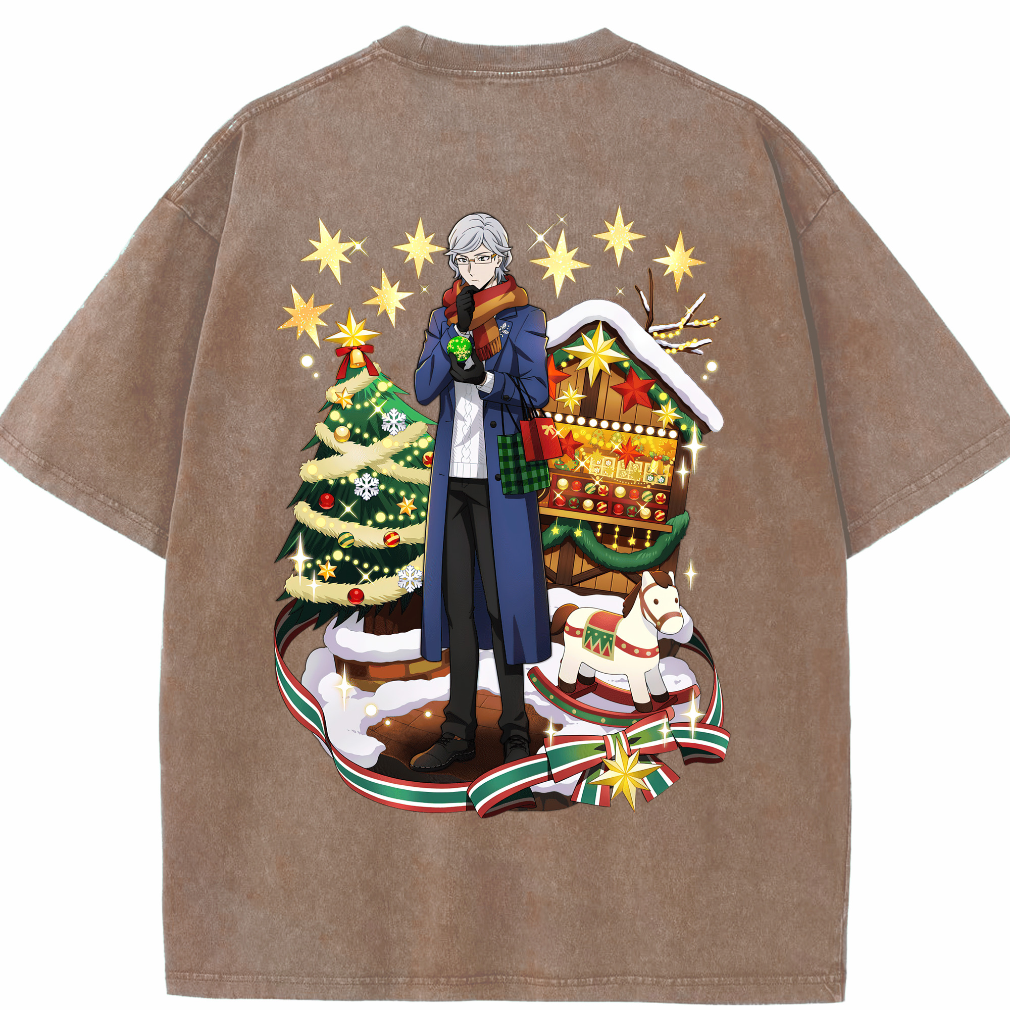 （画像用） 文豪ストレイドッグス Bungo Stray Dogs 綿100% ヴィンテージ風 半袖Tシャツ（背面プリント）