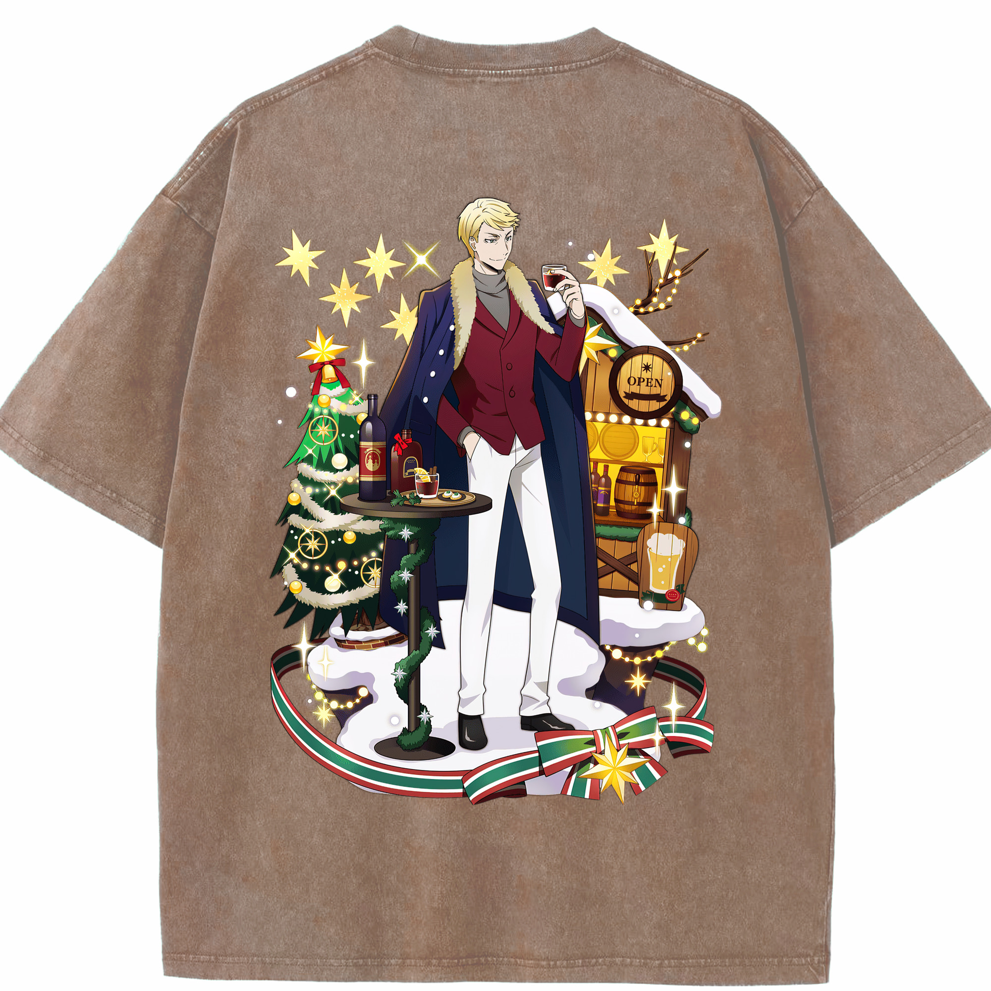 （画像用） 文豪ストレイドッグス Bungo Stray Dogs 綿100% ヴィンテージ風 半袖Tシャツ（背面プリント）