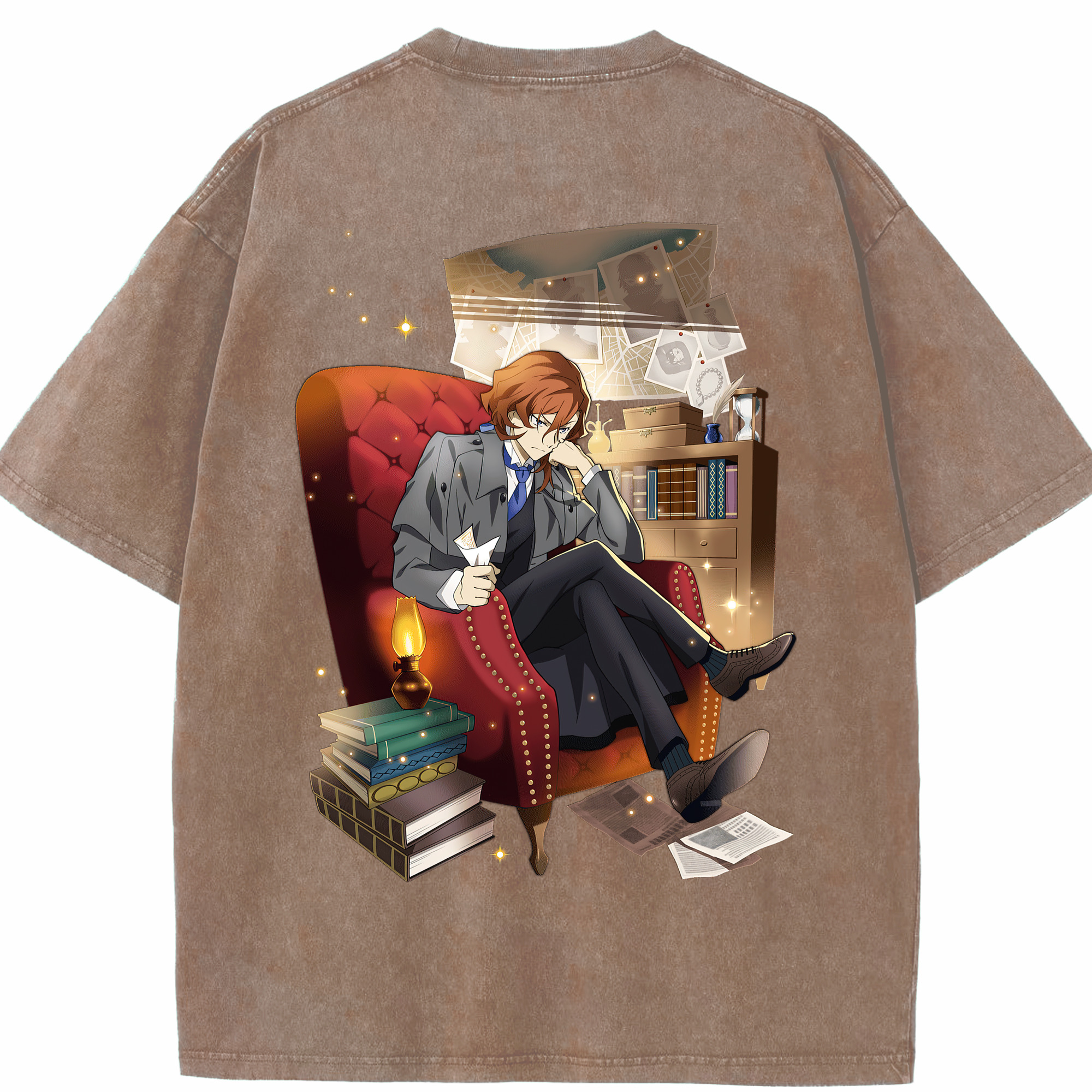 （画像用） 文豪ストレイドッグス Bungo Stray Dogs 綿100% ヴィンテージ風 半袖Tシャツ（背面プリント）