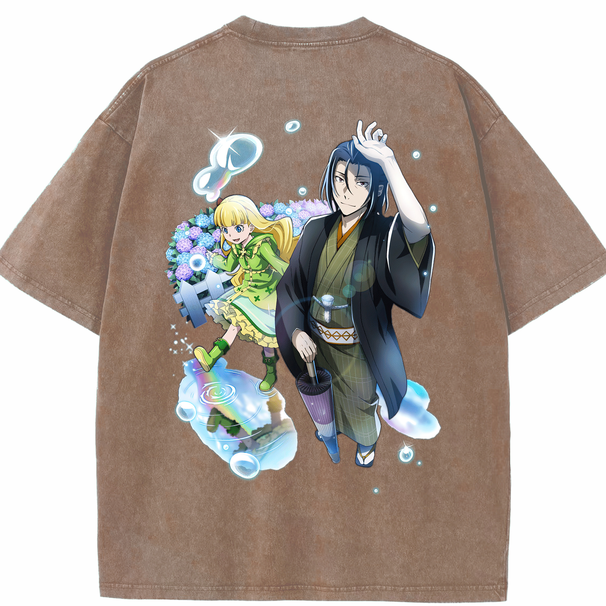 （画像用） 文豪ストレイドッグス Bungo Stray Dogs 綿100% ヴィンテージ風 半袖Tシャツ（背面プリント）