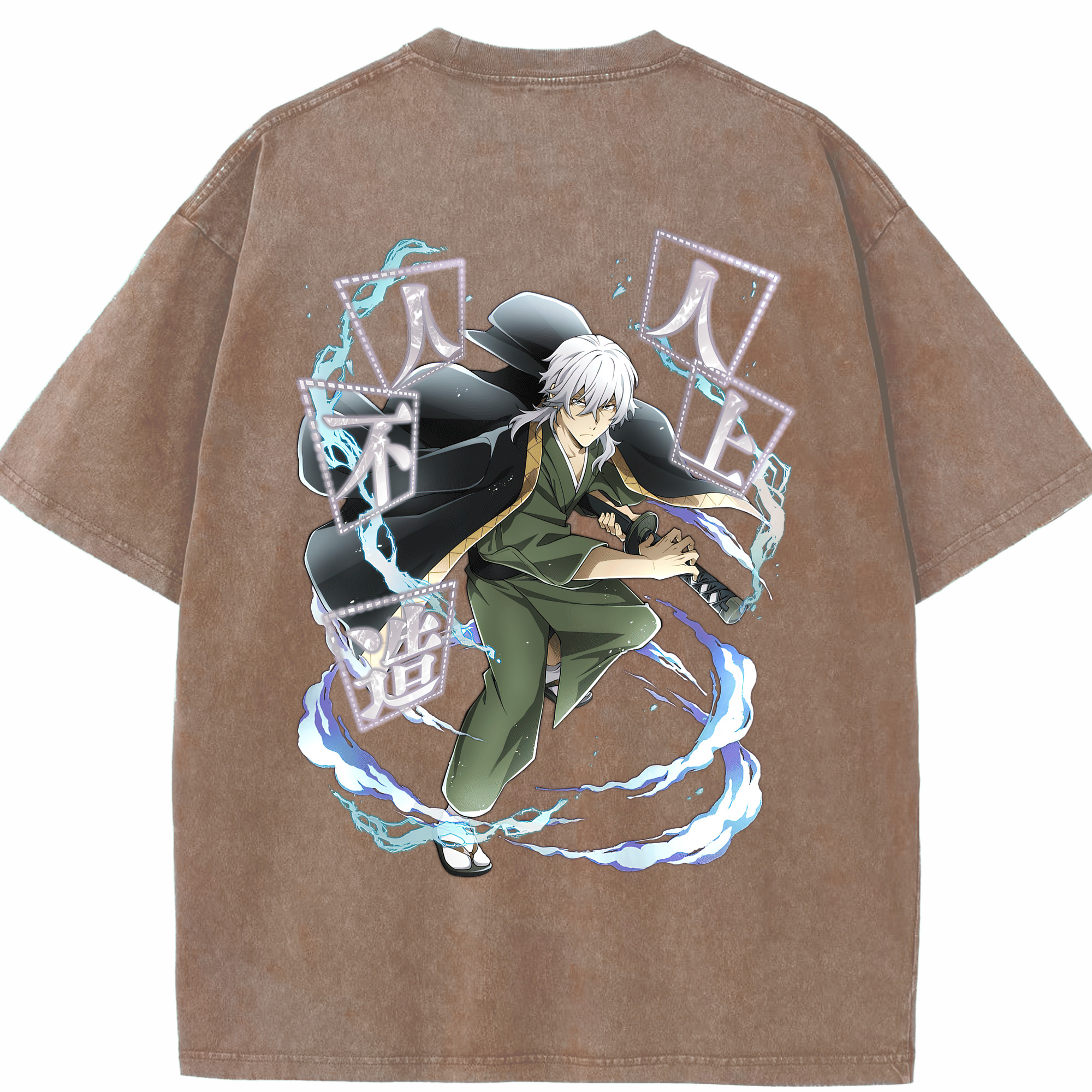 （画像用） 文豪ストレイドッグス Bungo Stray Dogs 綿100% ヴィンテージ風 半袖Tシャツ（背面プリント）