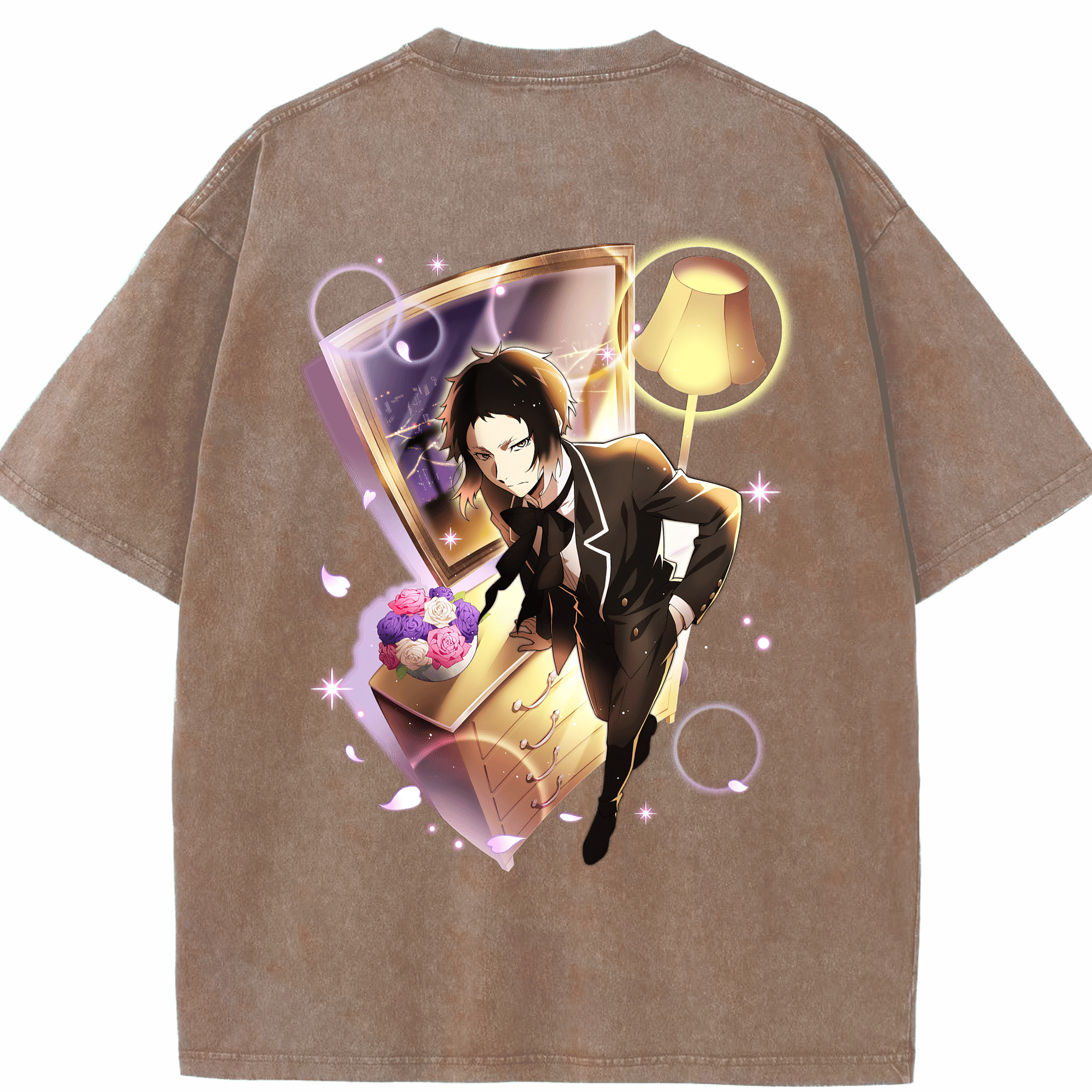 （画像用） 文豪ストレイドッグス Bungo Stray Dogs 綿100% ヴィンテージ風 半袖Tシャツ（背面プリント）