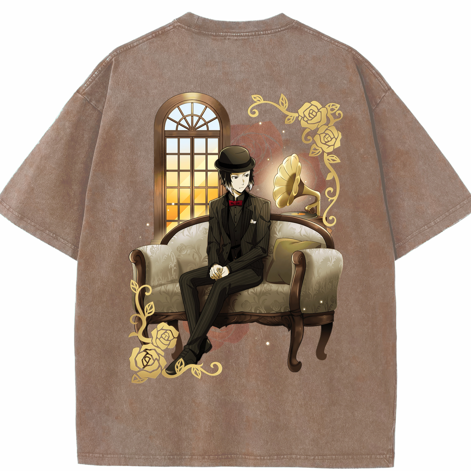 （画像用） 文豪ストレイドッグス Bungo Stray Dogs 綿100% ヴィンテージ風 半袖Tシャツ（背面プリント）