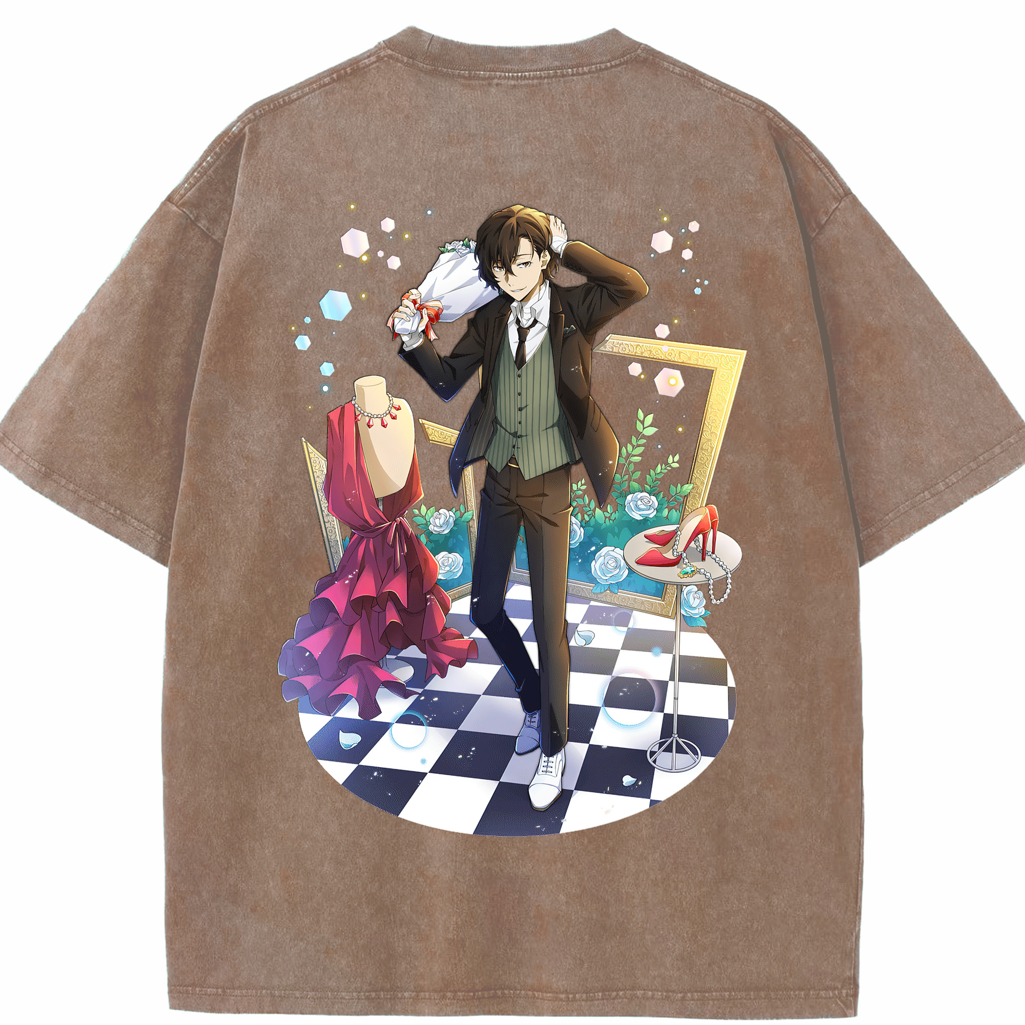 （画像用） 文豪ストレイドッグス Bungo Stray Dogs 綿100% ヴィンテージ風 半袖Tシャツ（背面プリント）
