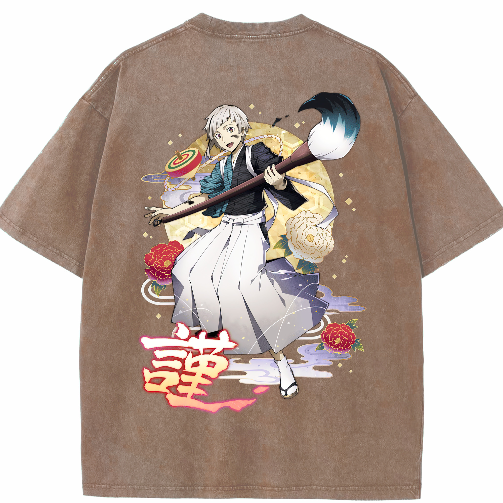 （画像用） 文豪ストレイドッグス Bungo Stray Dogs 綿100% ヴィンテージ風 半袖Tシャツ（背面プリント）